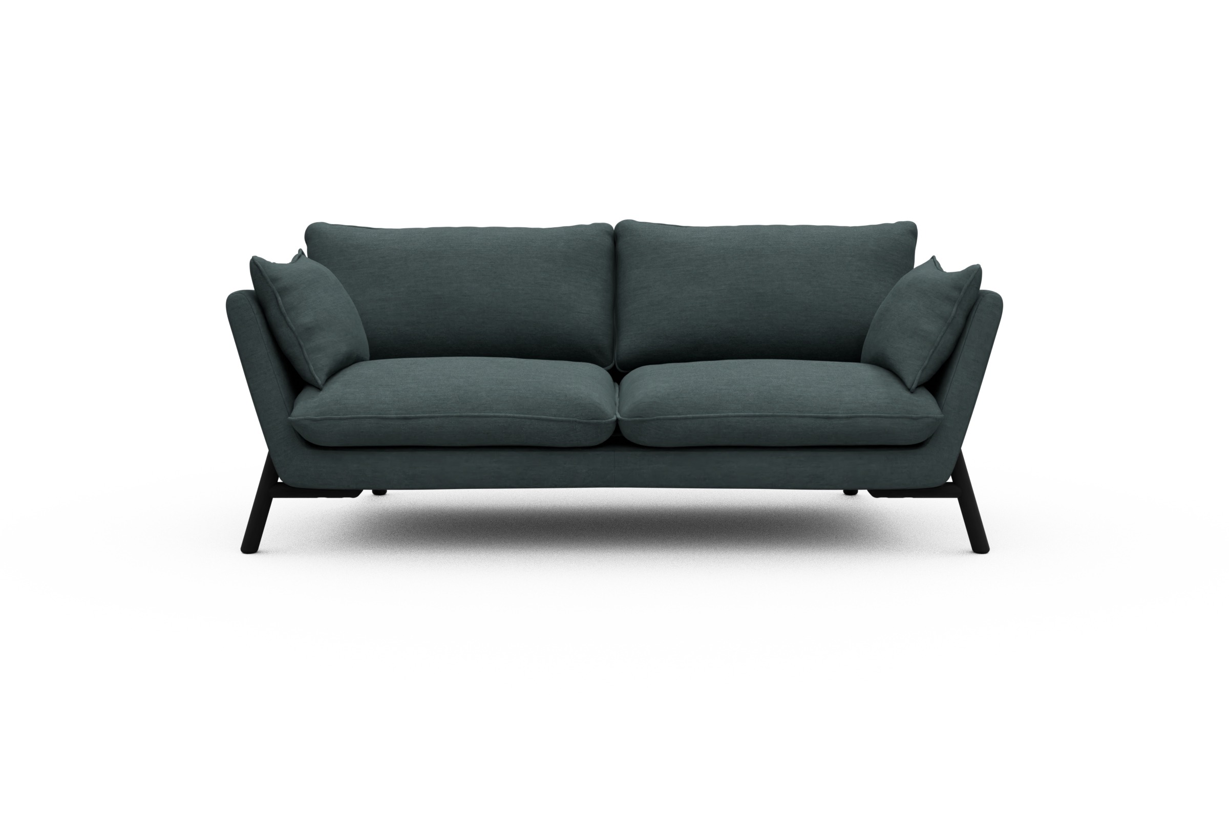 Skandi Home Sofa Emil 2-Sitzer Beinfarbe Eiche Schwarz Vivus-Blue moebelfaktor