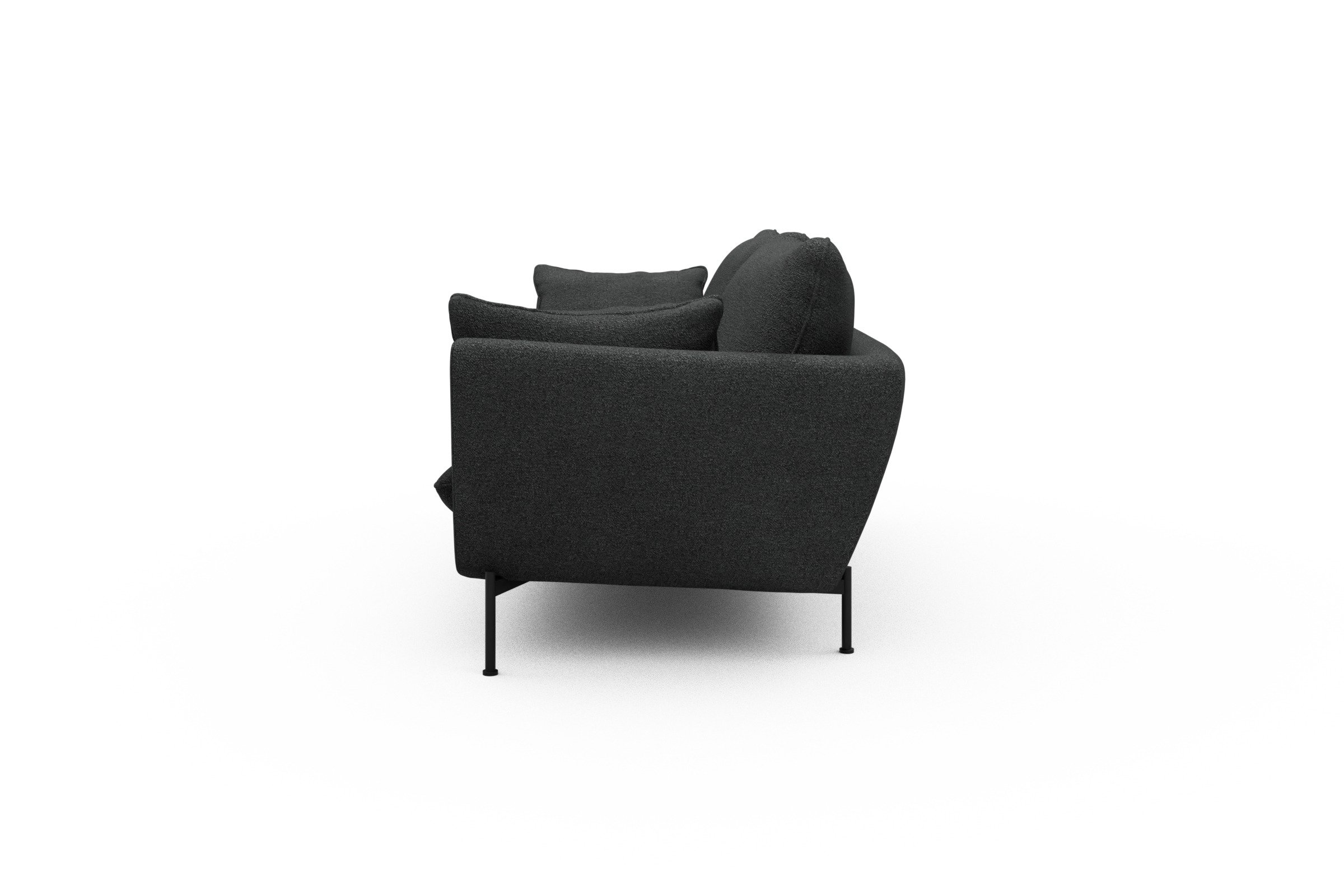 Sofa Anton 3-Sitzer Boucle-Charcoal
