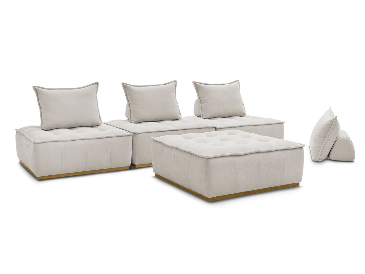 Bobochic Elisa Sofa 4-Sitzer Strukturstoff Beige