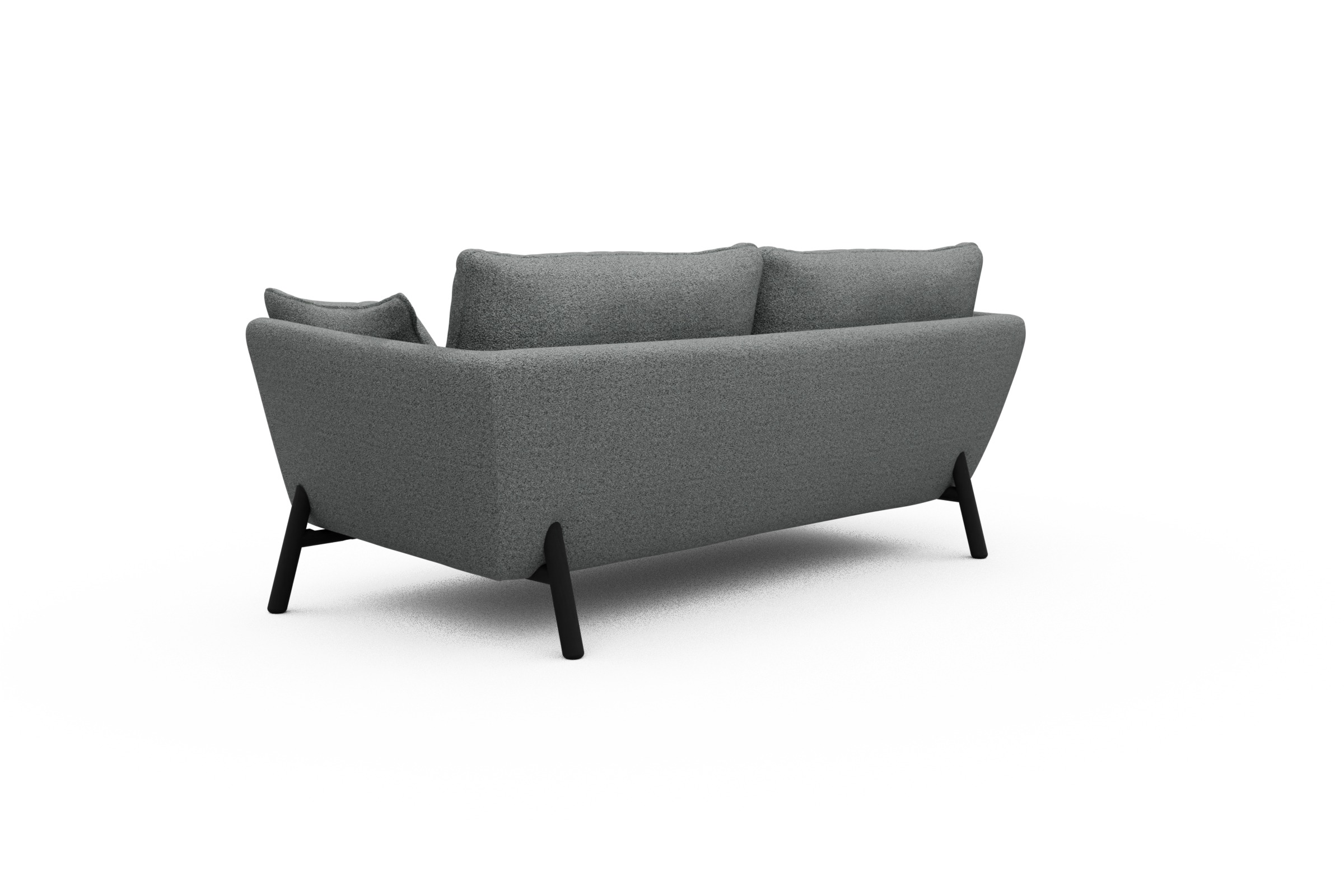 Sofa Emil 2-Sitzer Beinfarbe Eiche Schwarz Aivi-Gravet-Grey