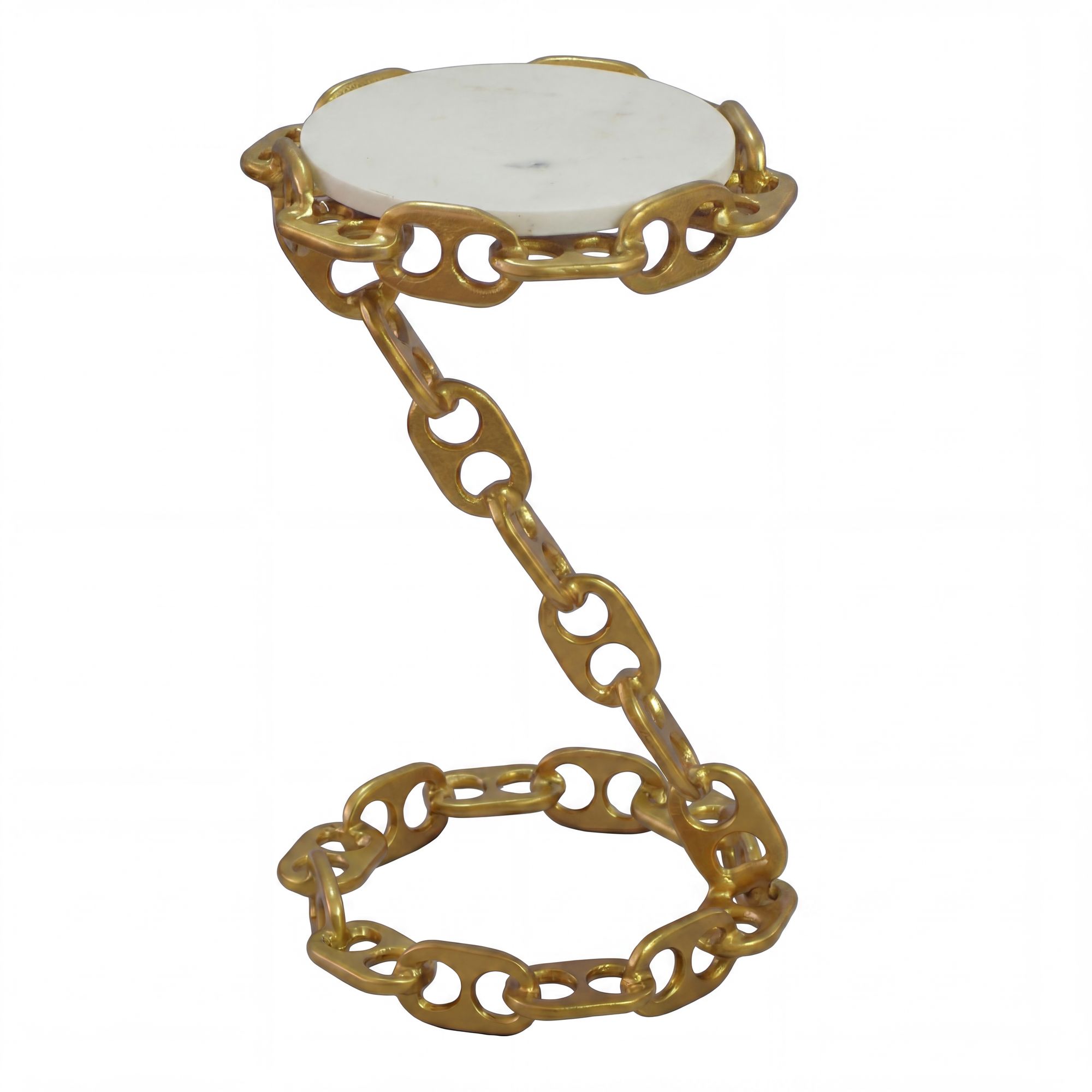 Beistelltisch Lundo Marmor Gold Ø 31 cm