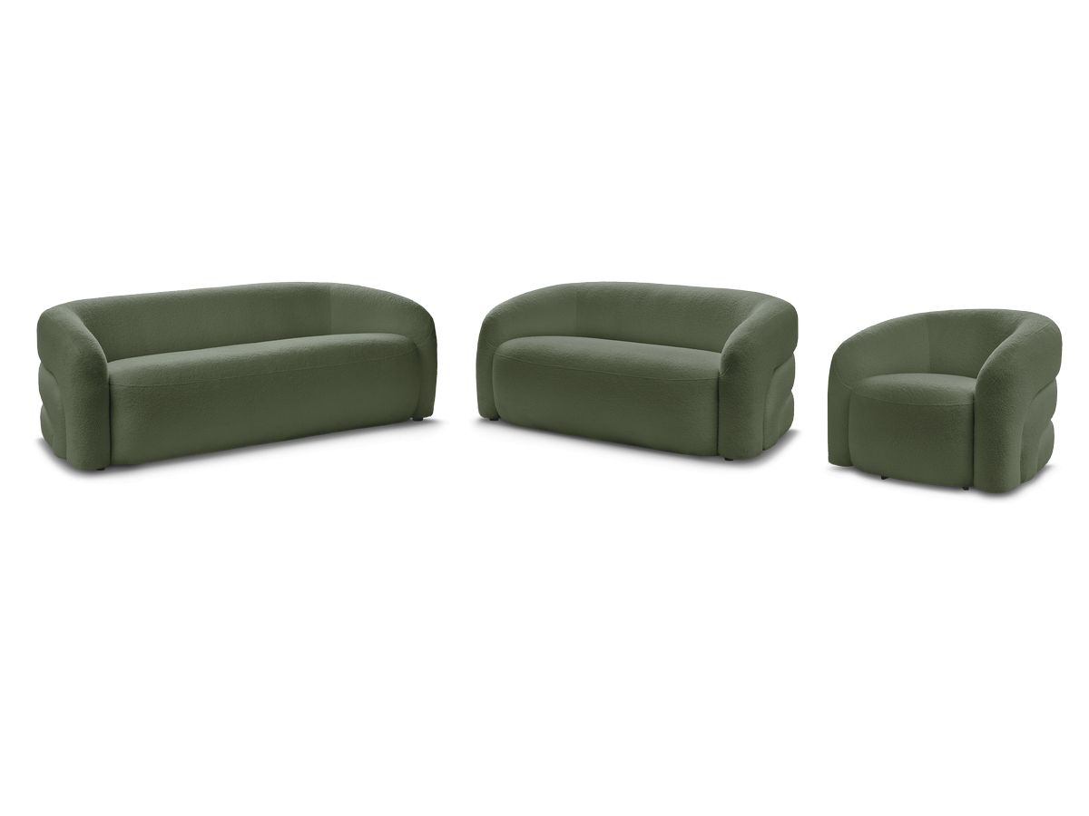 Bobochic Elina Sofa 6-Sitzer Bouclé-Stoff Grün