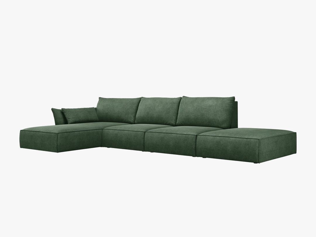 Micadoni Ecksofa Kaelle 5-Sitzer Links Chenille Over The Horizon Flaschengrün
