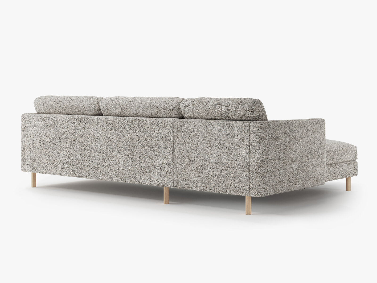 Micadoni Ecksofa Eden 4-Sitzer Links Strukturierter Stoff Beige Melange