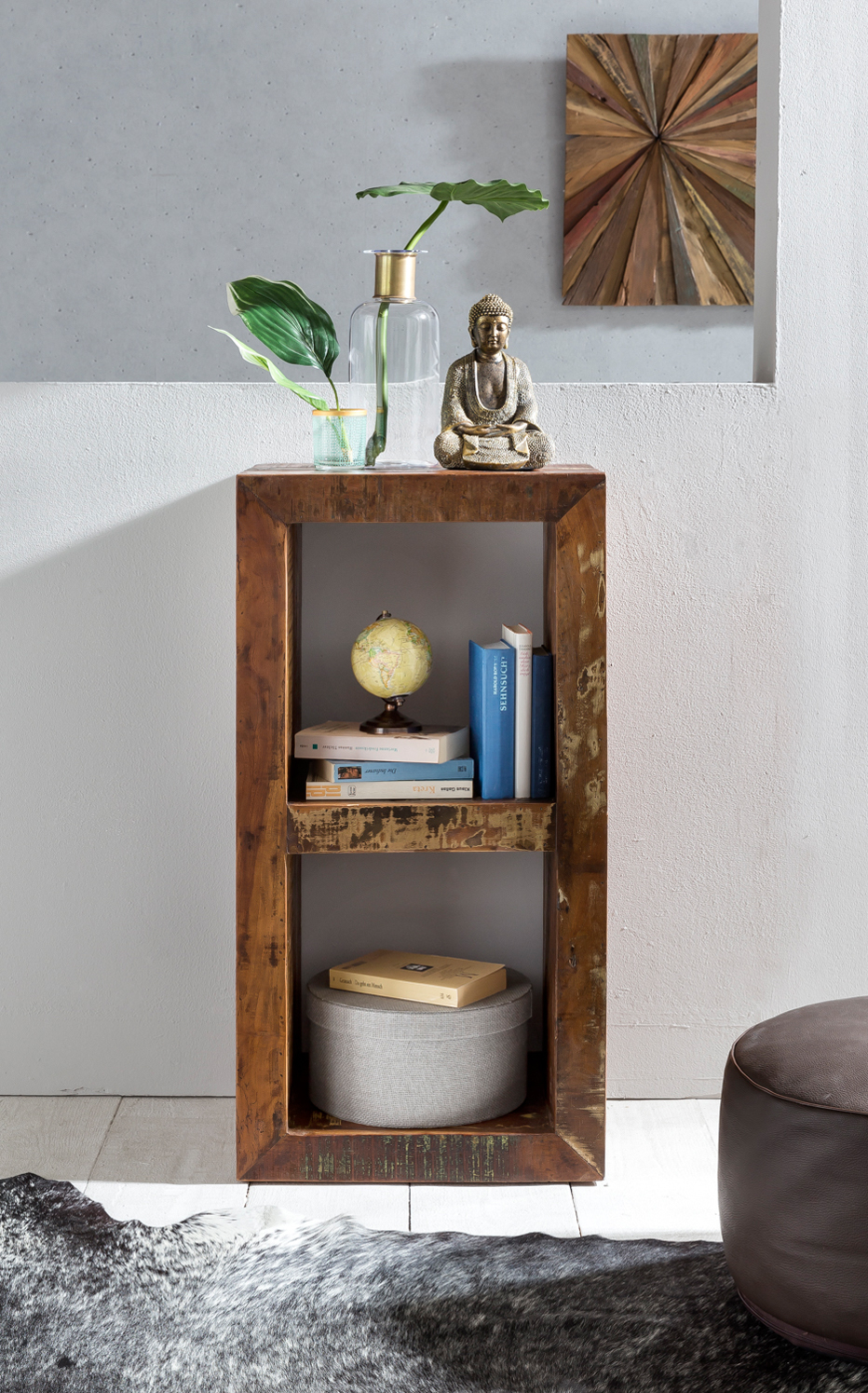 Standregal Jegindo Mango Massivholz Bunt 45 × 35 × 90 cm