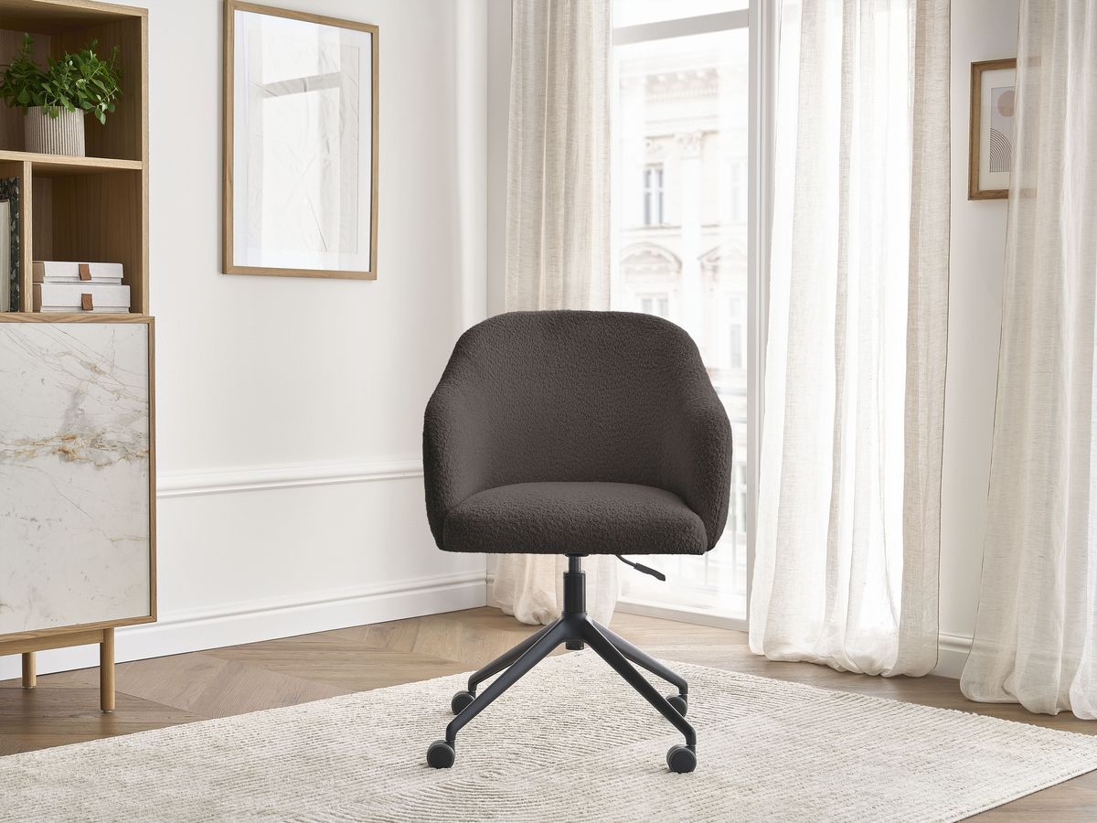 Bobochic Sophie Bürostuhl Bouclé-Stoff Braun