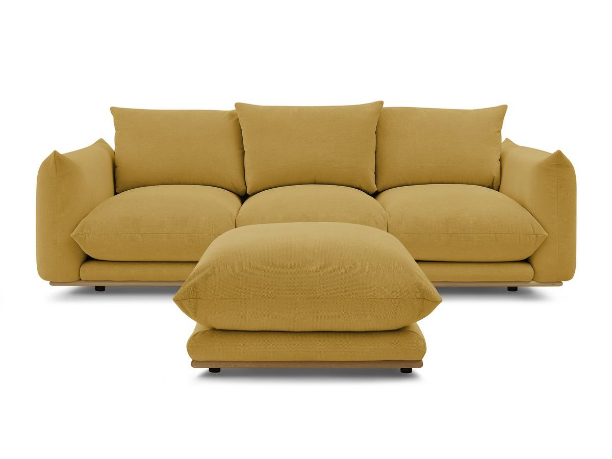 Bobochic Ernest Sofa 4-Sitzer mit Pouf Stoff Gelb