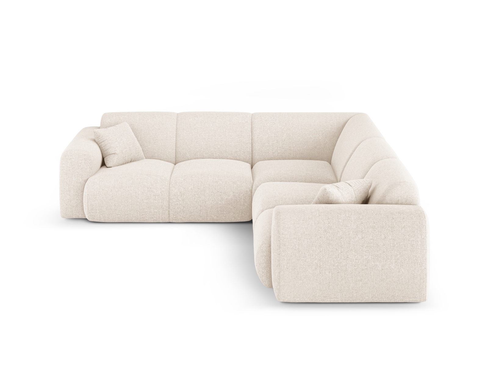 Cosmopolitan Design Symmetrisches Ecksofa Nolio 5-Sitzer Chenille Haga Helles Beige