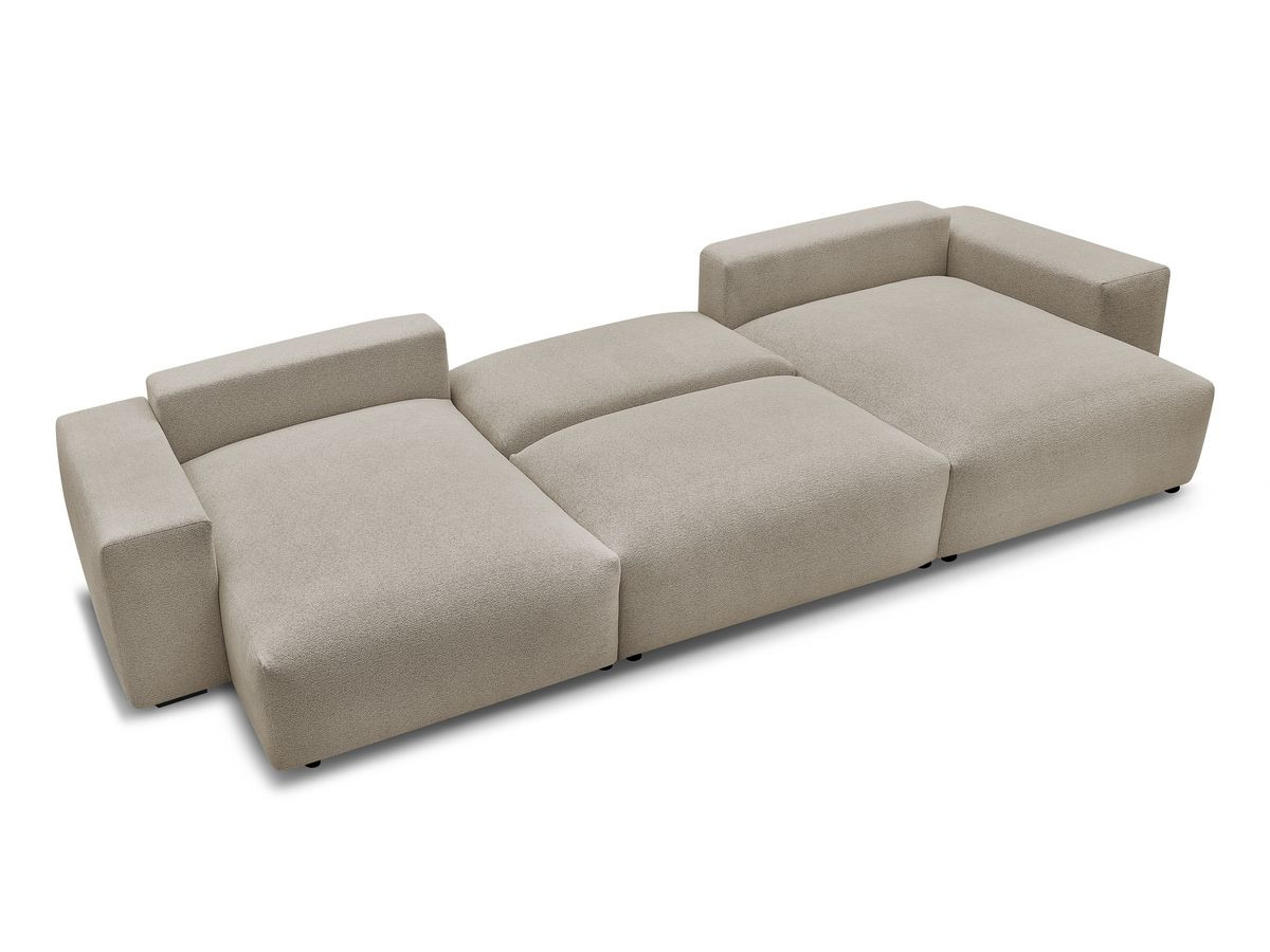 Bobochic Voltaire Wohnlandschaft 420 × 165 cm Melange-Stoff Taupe
