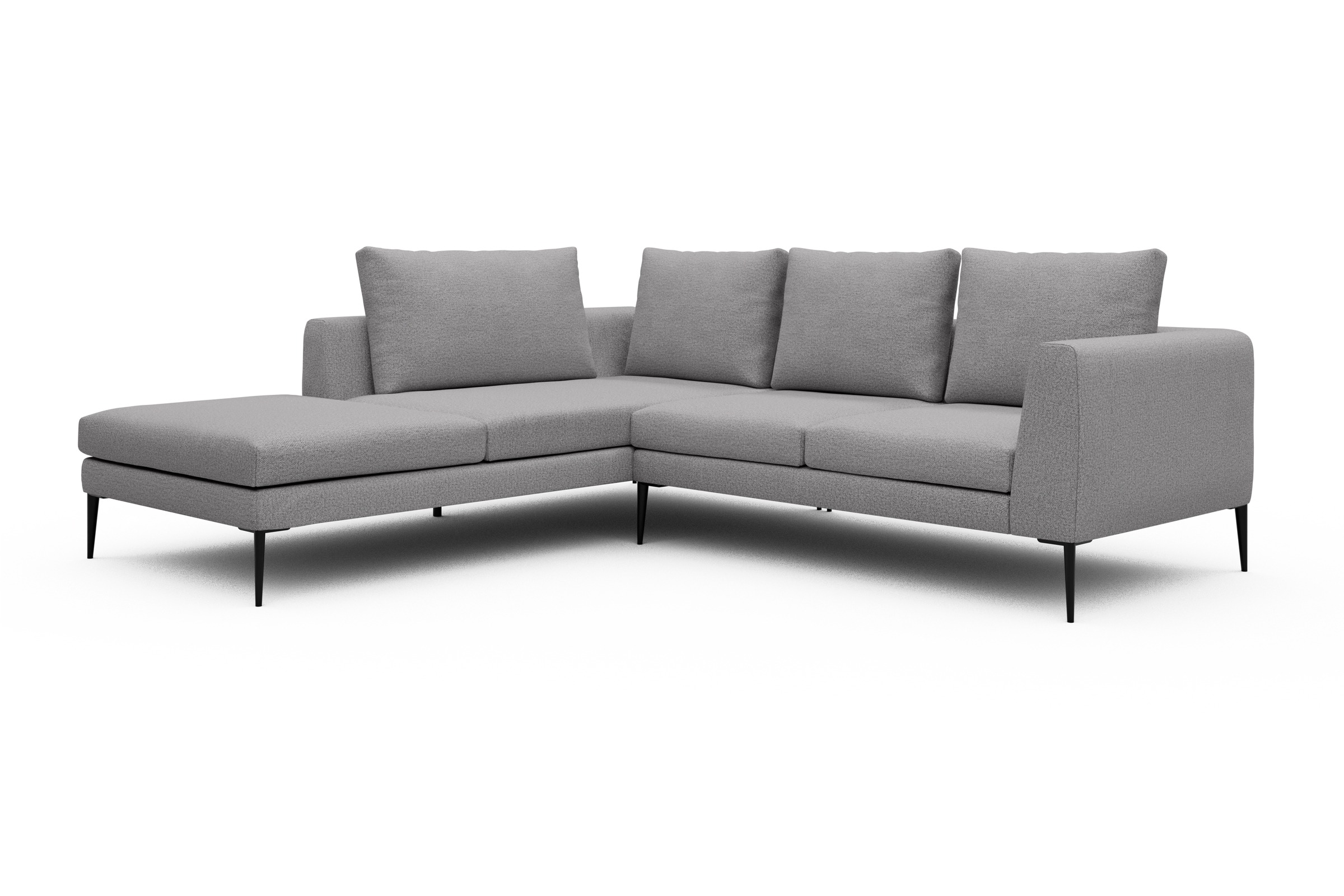 Ecksofa Paul Relax-Ecke links mit 2-Sitzer Sama-Grey