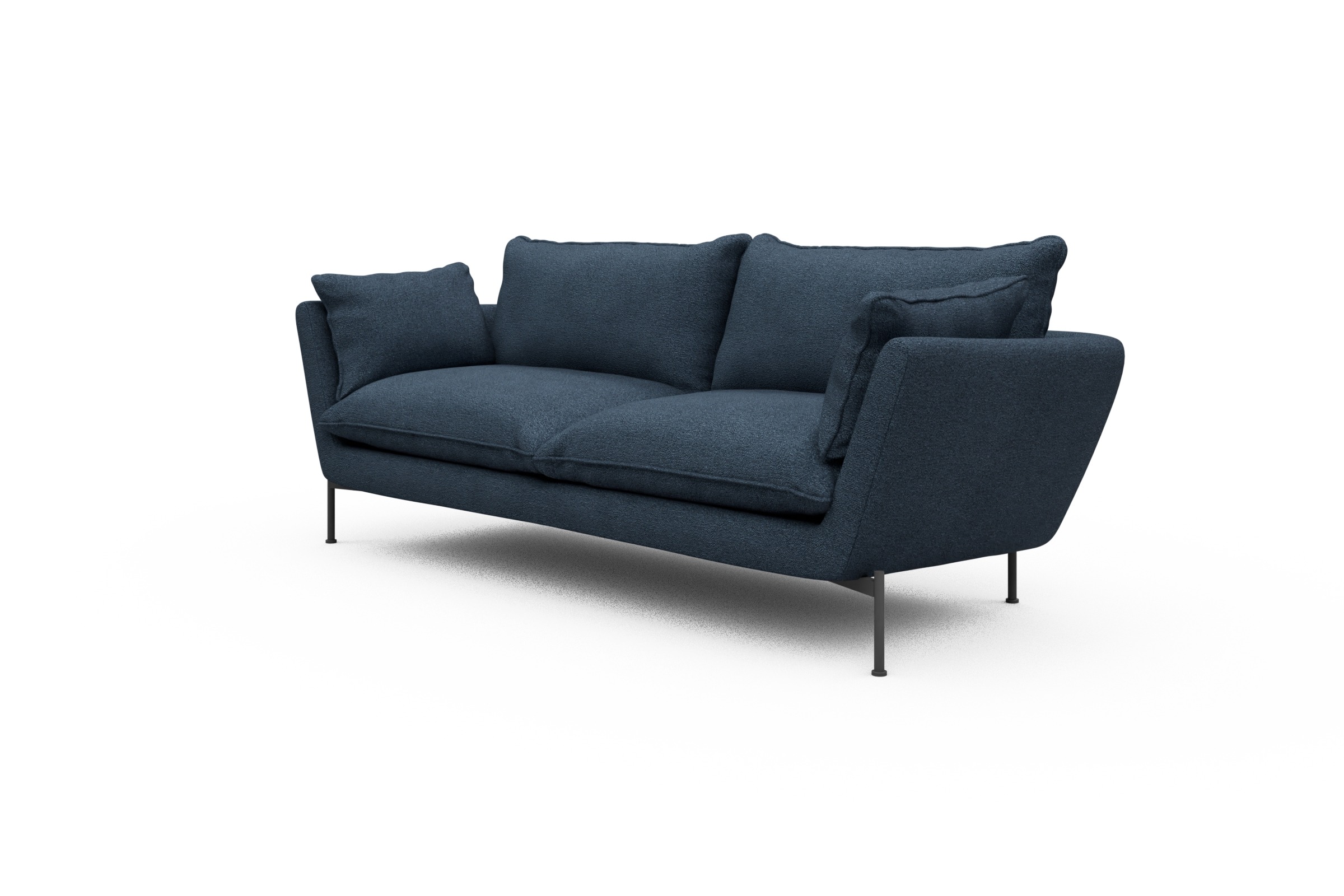 Sofa Anton PREMIUM 3-Sitzer Boucle-Blue