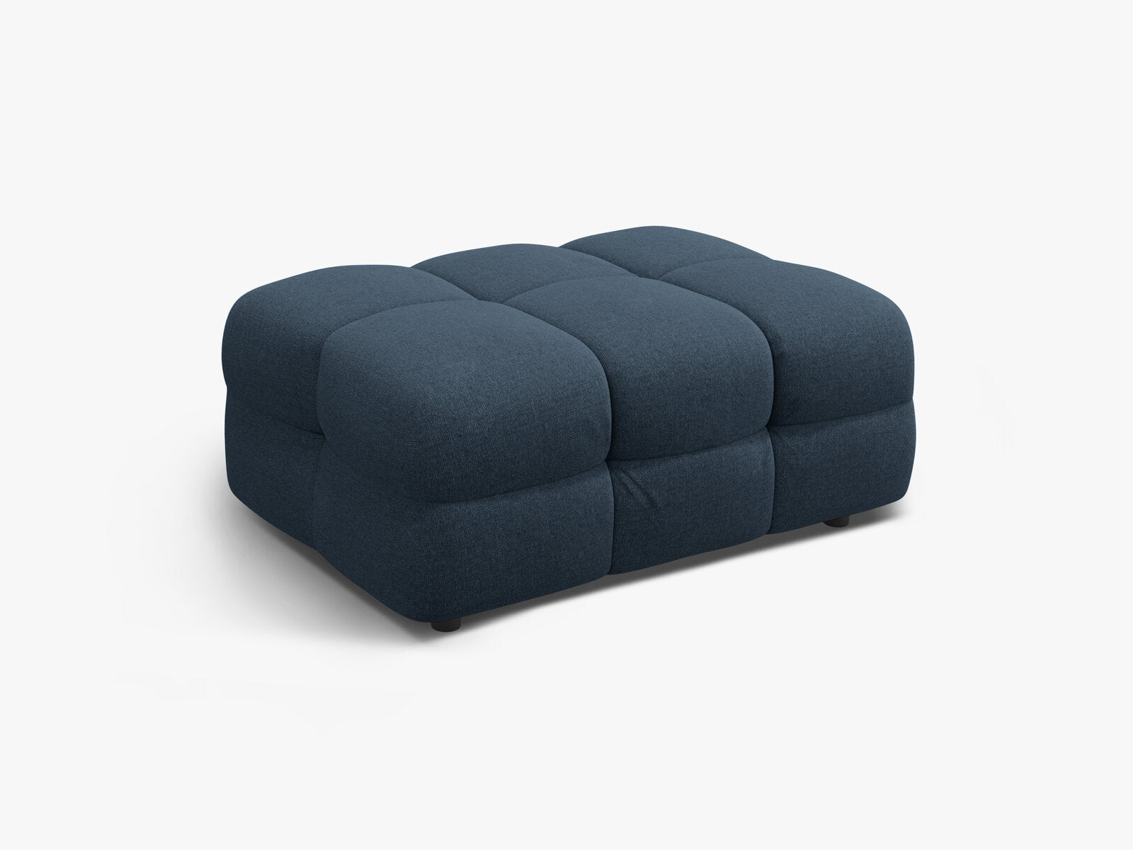 Micadoni Hocker Kendal 1-Sitzer Strukturierter Stoff Marineblau
