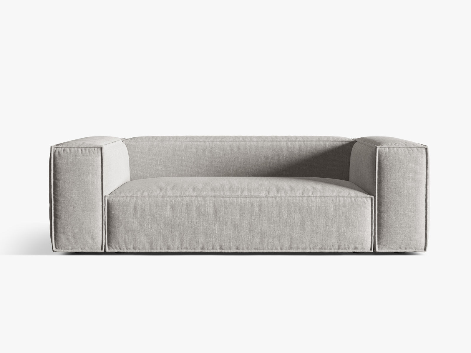 Micadoni Sofa Nuria 3-Sitzer Strukturierter Stoff Hellgrau