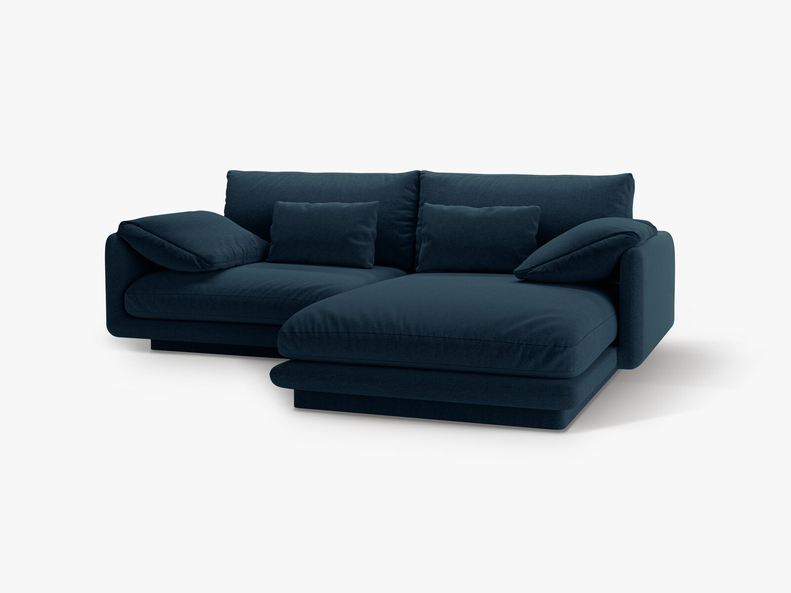 Micadoni Ecksofa Torino 3-Sitzer Rechts Strukturierter Stoff Marineblau