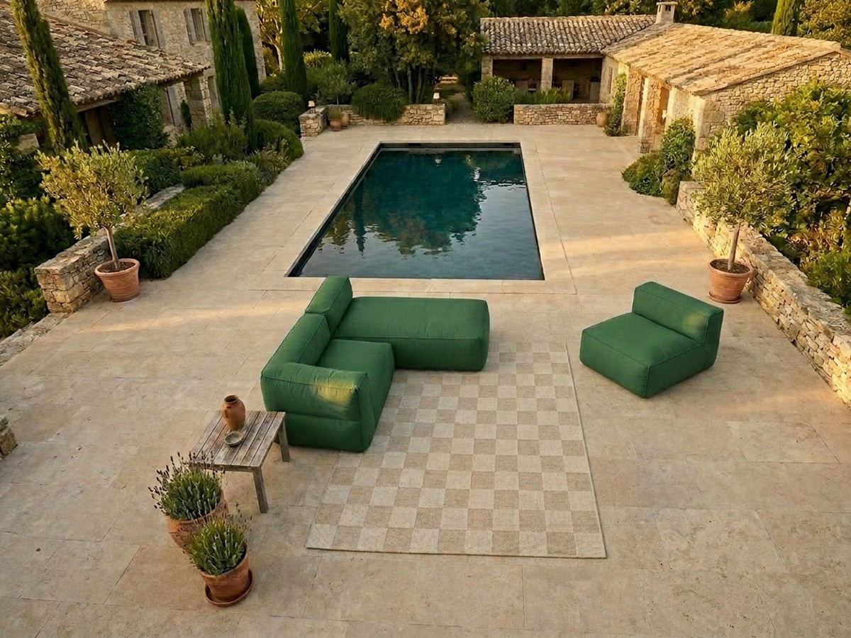 Bobochic Giulia Gartensofa 3-Sitzer 240 × 170 cm Stoff Grün