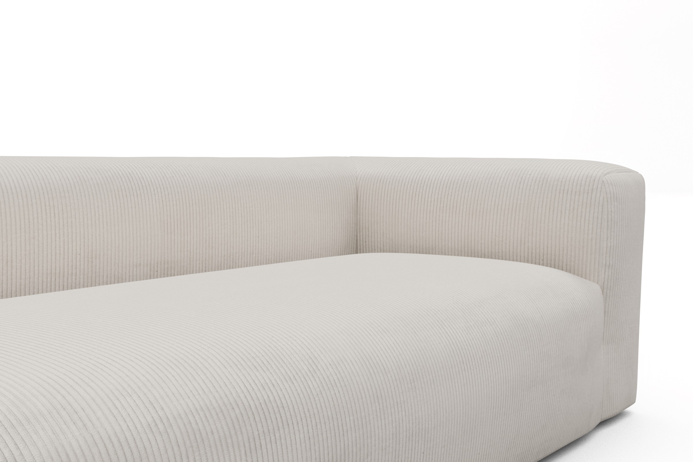 Ecksofa Fred 2x 2,5-Sitzer links offen Kord Corduroy 594-Ivory