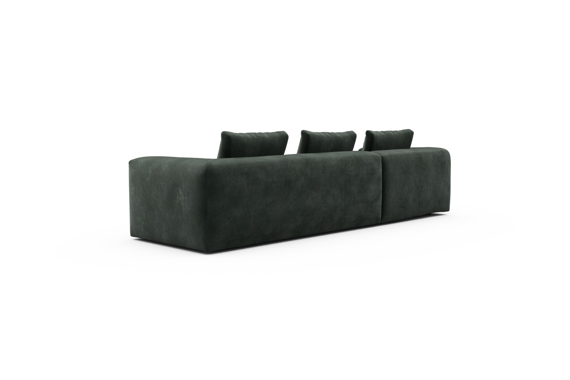 Ecksofa Fred Chaiselongue links mit 2,5-Sitzer Smooth-Laurel-Green
