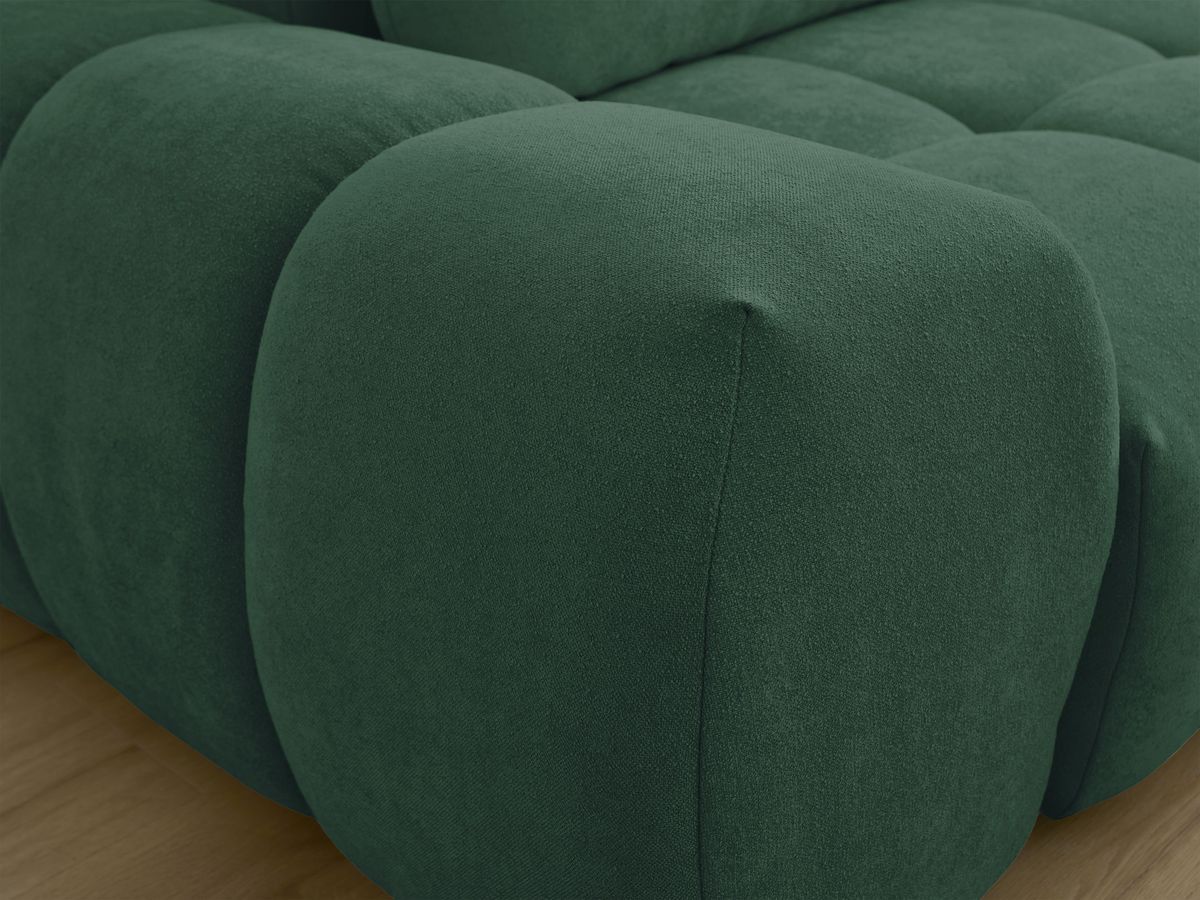Bobochic Everest Schlafsofa 3-Sitzer mit Bettkasten und Pouf, 2 Kissen Strukturstoff Grün