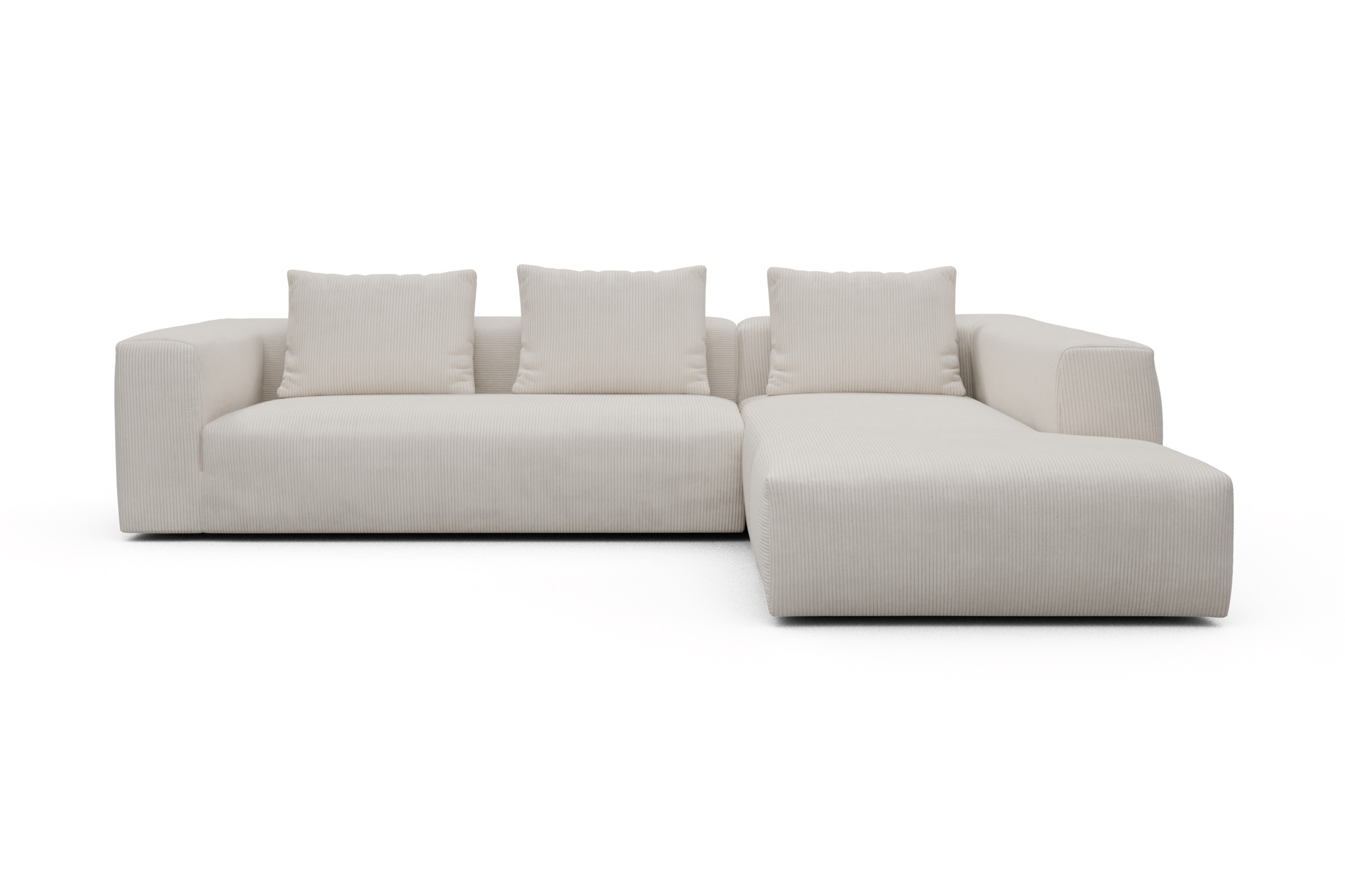Skandi Home Ecksofa Fred Relax-Ecke rechts mit 2,5-Sitzer Corduroy-Ivory moebelfaktor