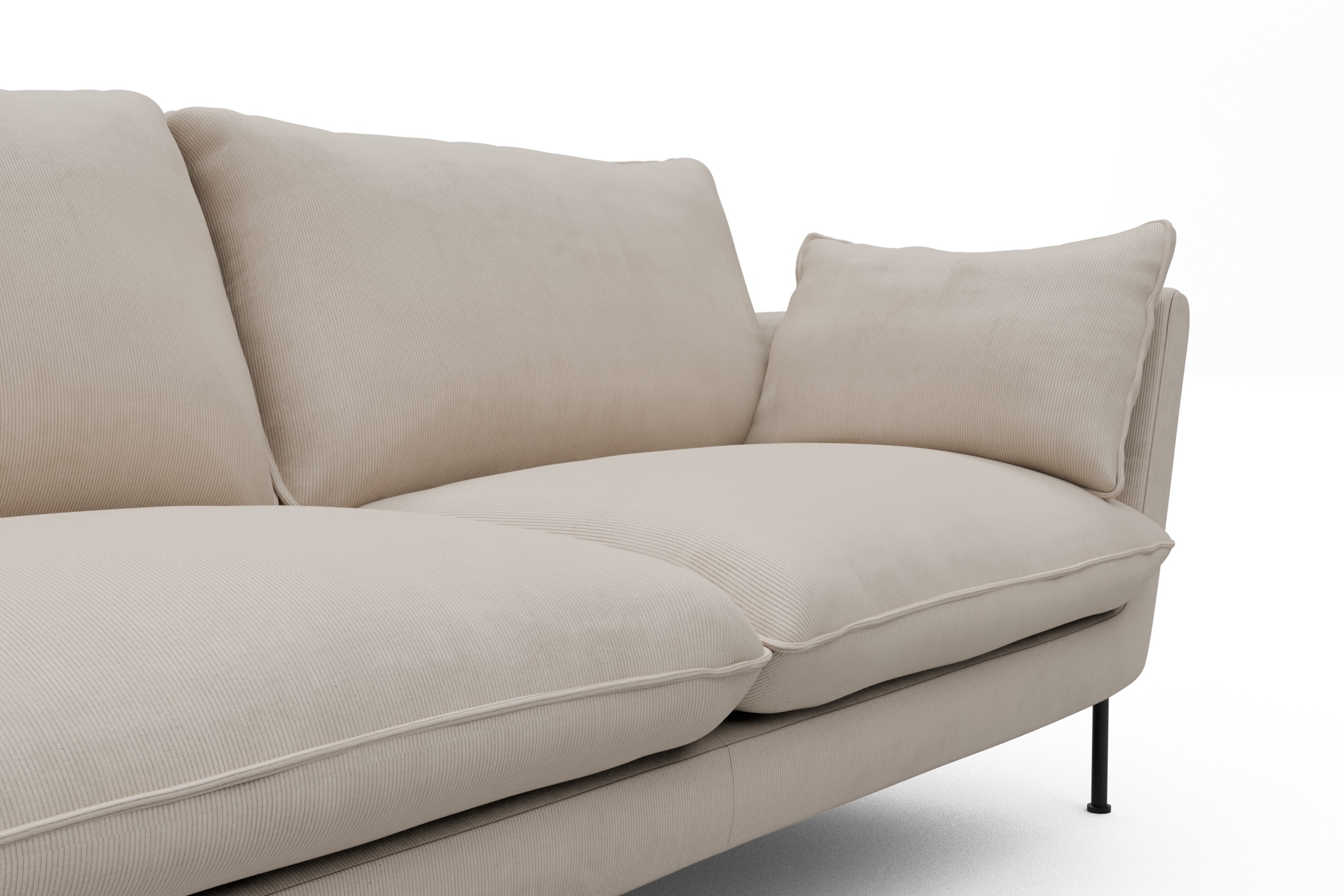 Sofa Anton 3-Sitzer Cordufine-Off-White