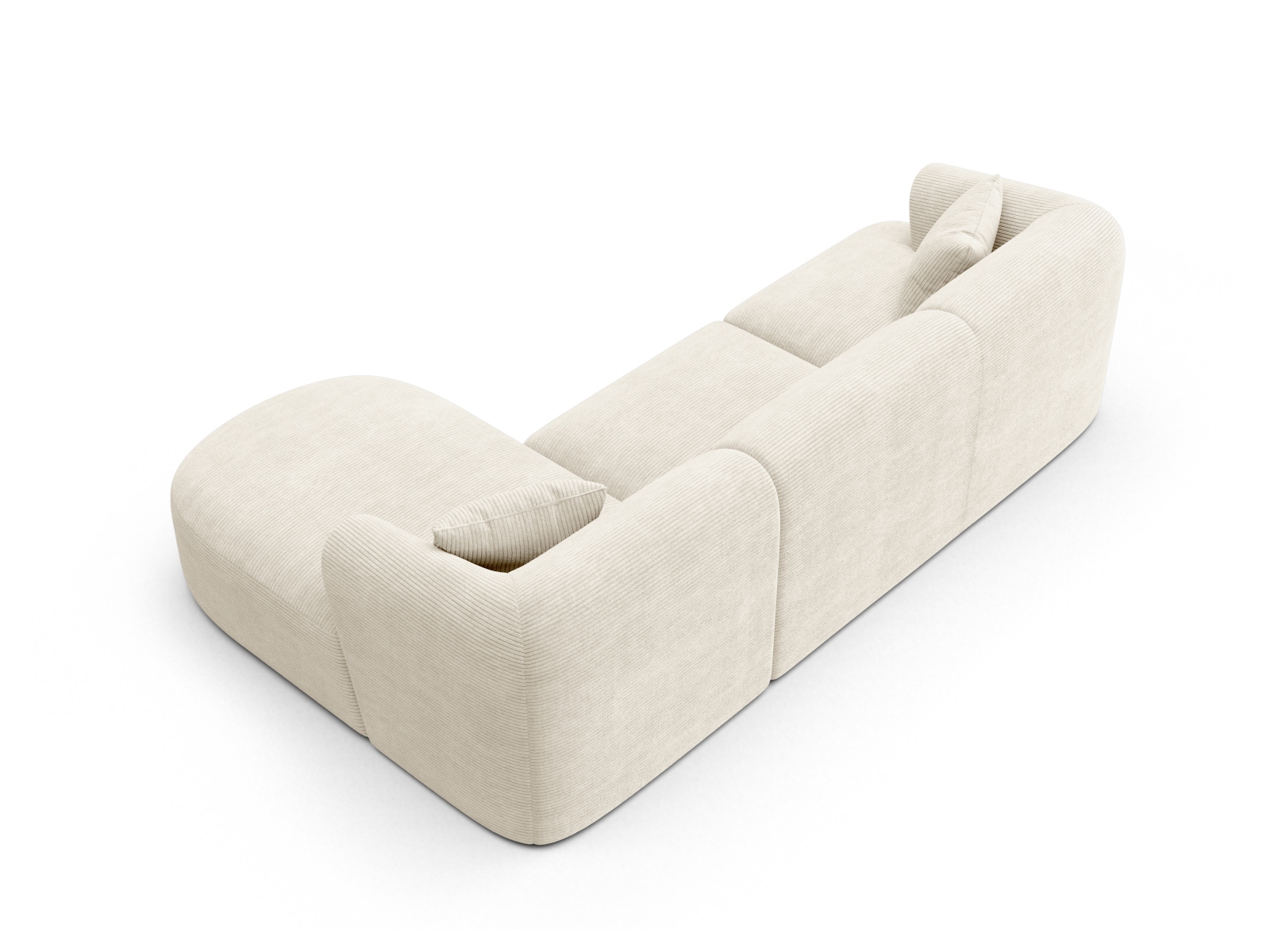 Cosmopolitan Design Ecksofa Campi 4-Sitzer Kord Lincoln D Helles Beige Rechts