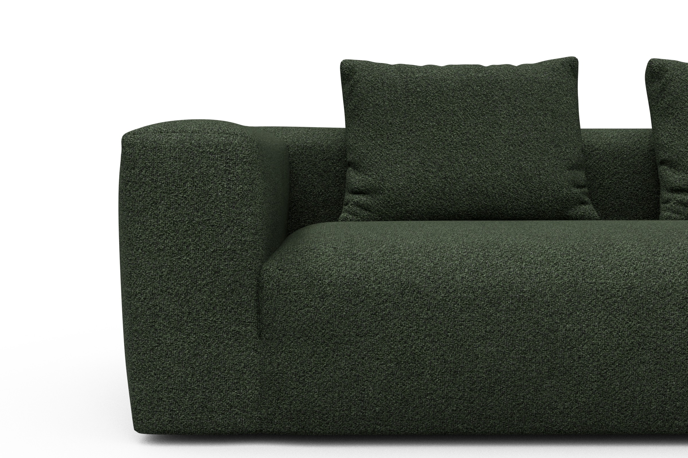 Ecksofa Fred 2x 2,5-Sitzer rechts offen Vanora-Deep-Green