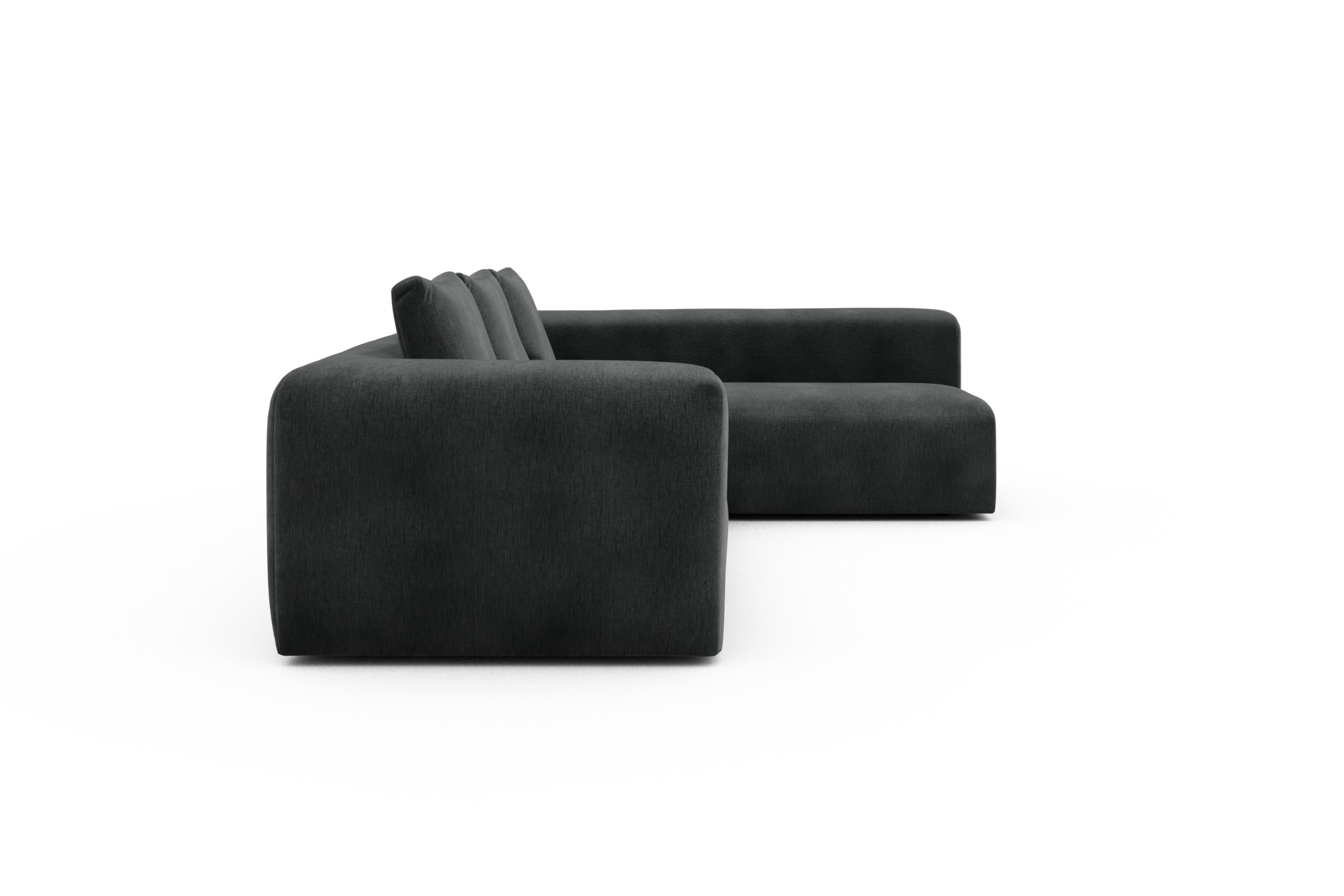 Ecksofa Fred 2x 2,5-Sitzer rechts offen Smooth-Deep-Warm-Grey