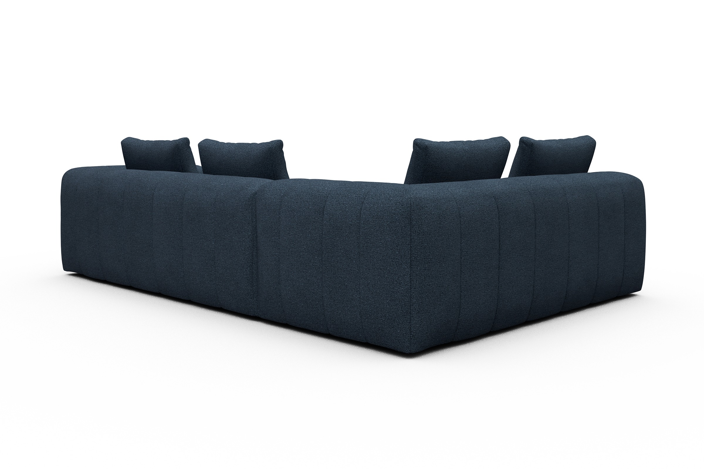Ecksofa Hugo 2x 2,5-Sitzer Armlehne rechts Boucle-Blue
