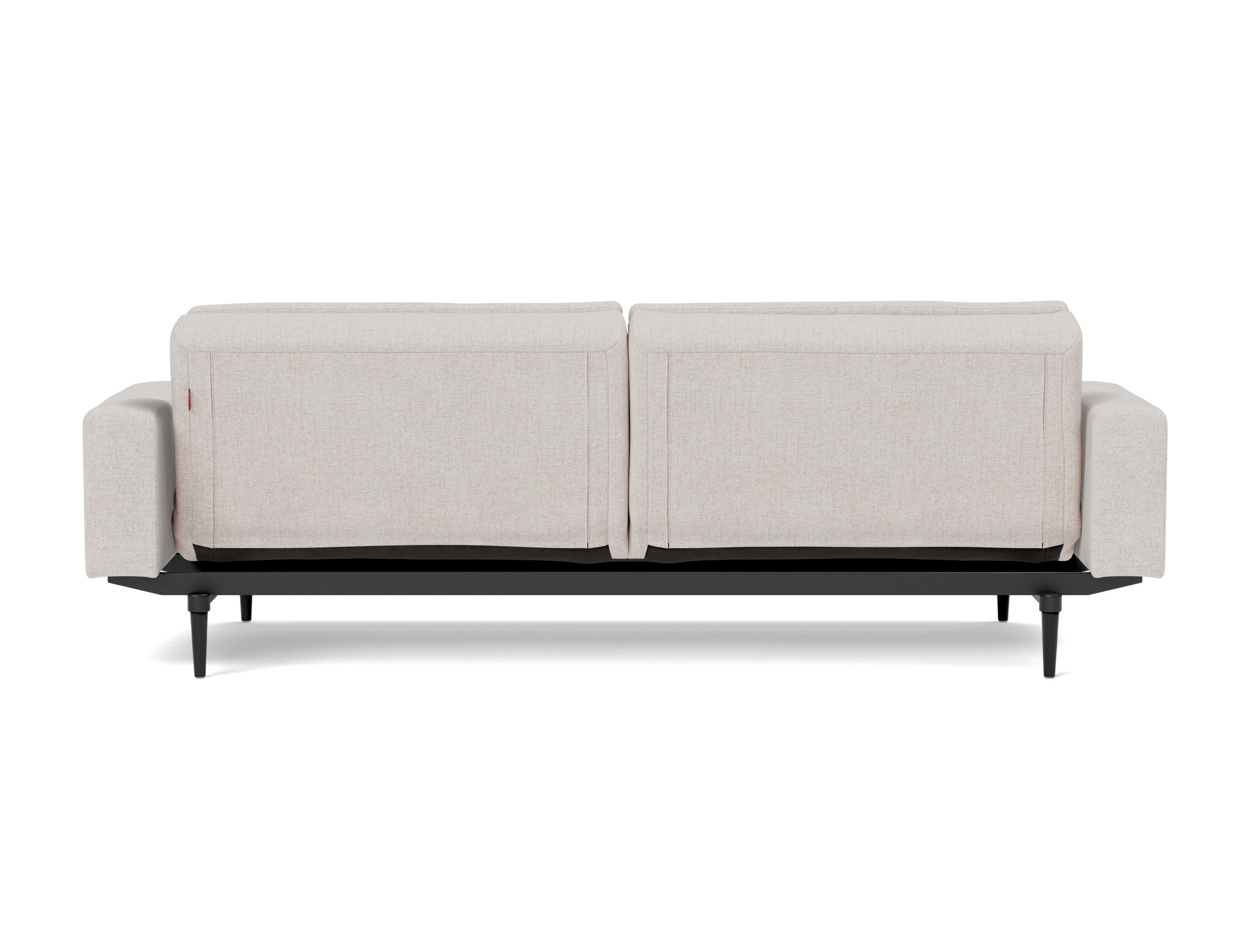 Schlafsofa Dublexo mit Armlehnen Strukturierter Stoff Weda 300-Weda-Sand Beine Styletto Eiche schwarz