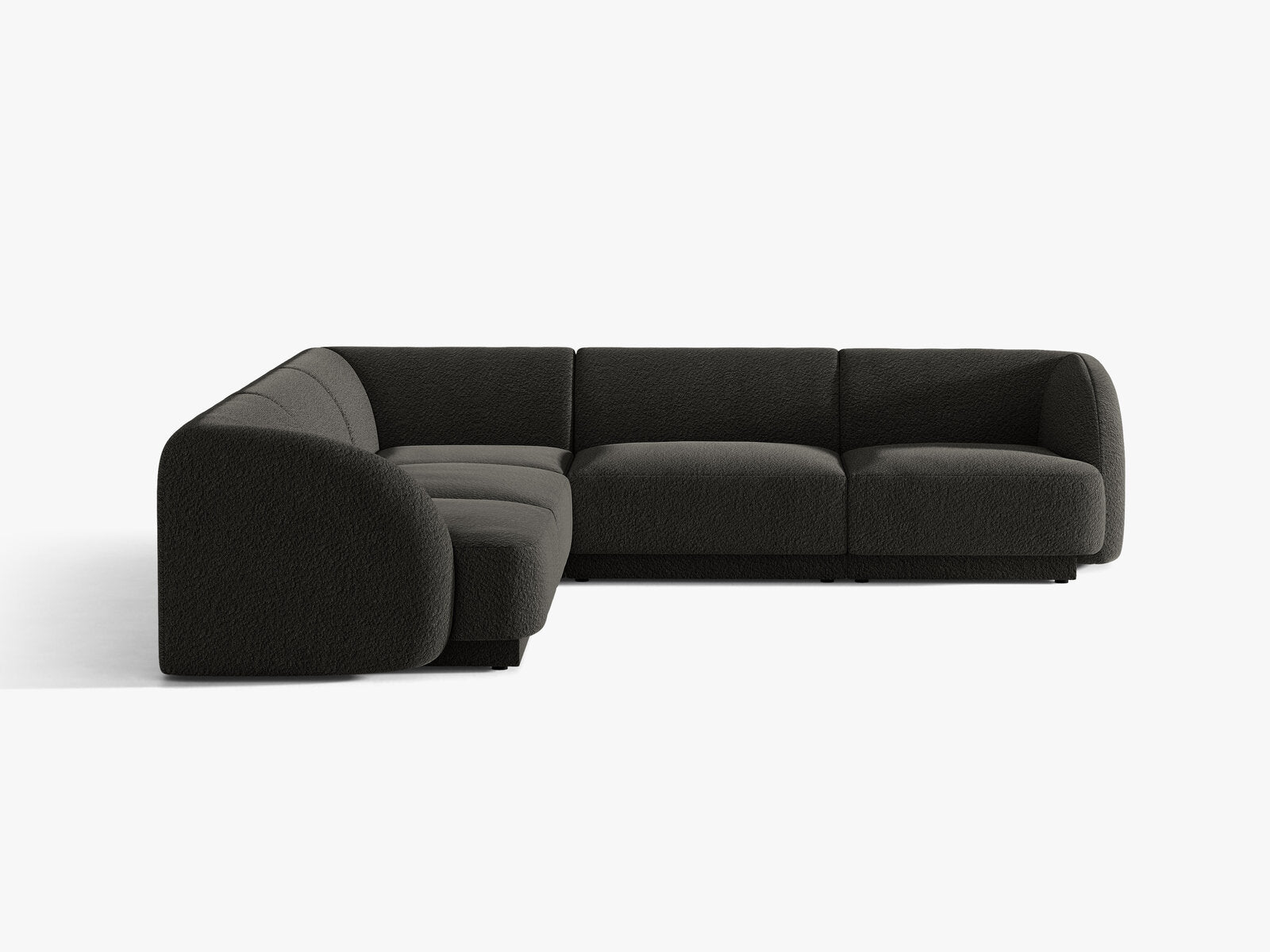 Micadoni 5-Sitzer Symmetrisches Ecksofa Miley Boucle Baloo Braun