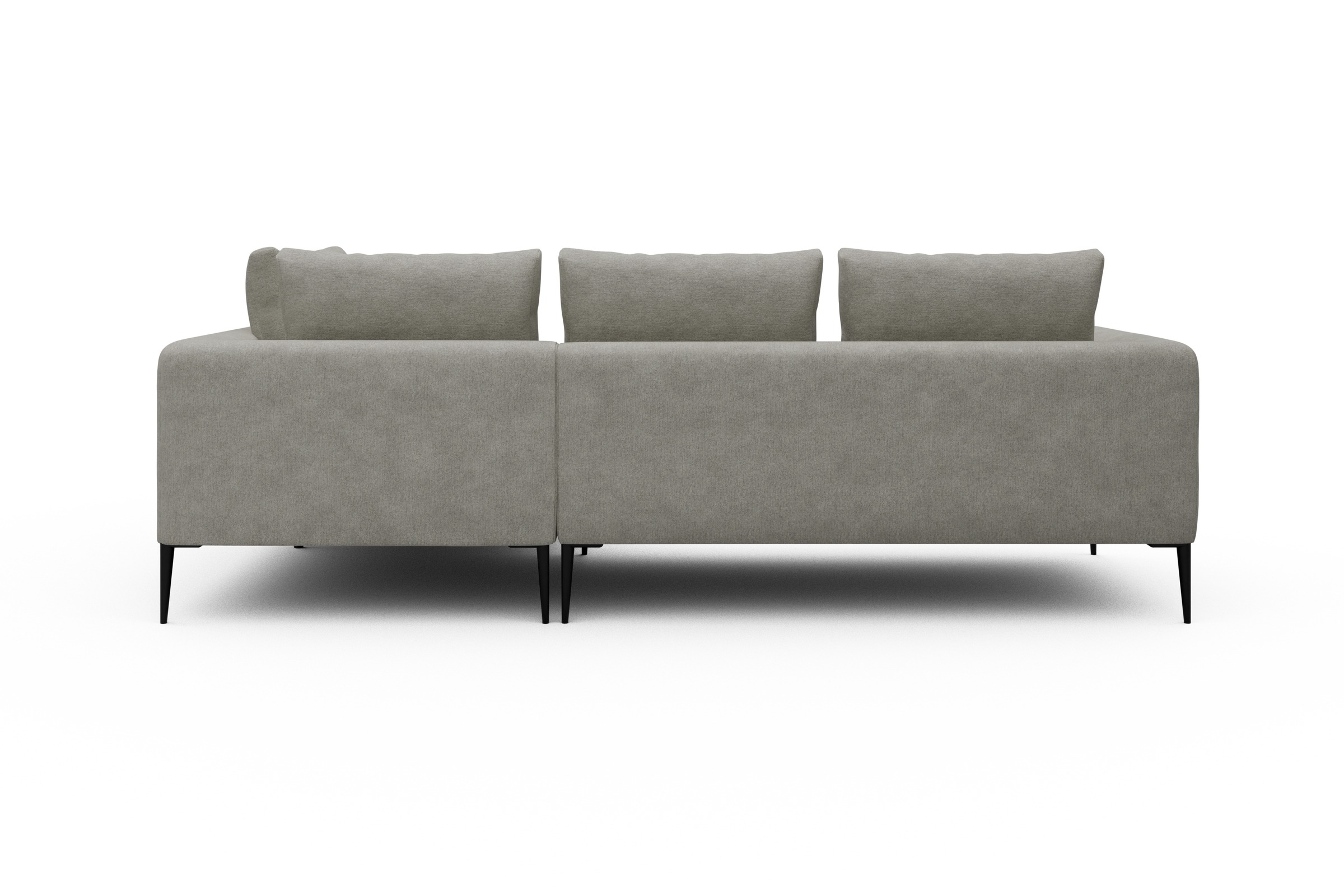 Ecksofa Paul Relax-Ecke rechts mit 2-Sitzer Carreno-Moon-Stone-White