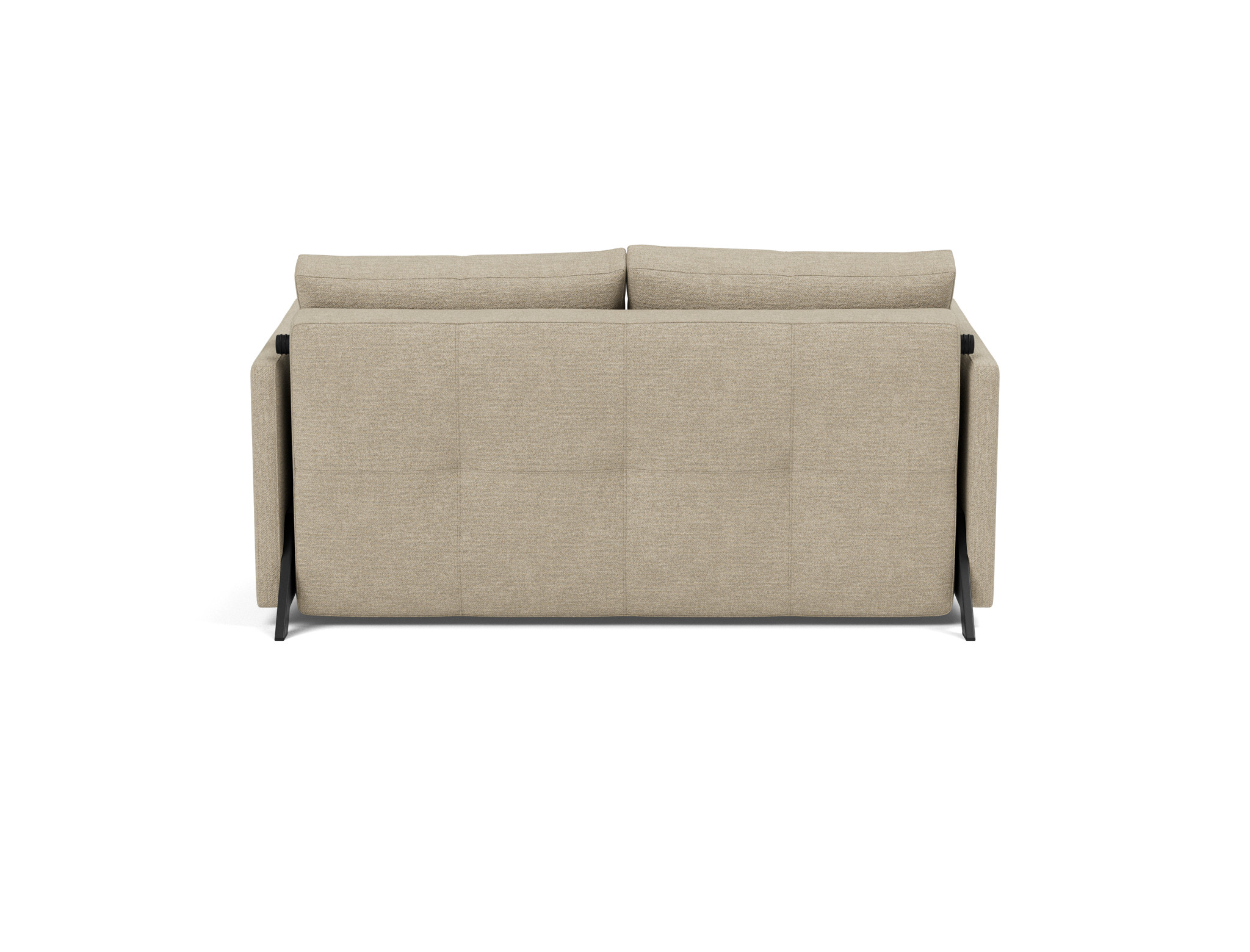 Schlafsofa Cubed mit Armlehnen 140 Strukturierter Stoff Taura 356-Sand