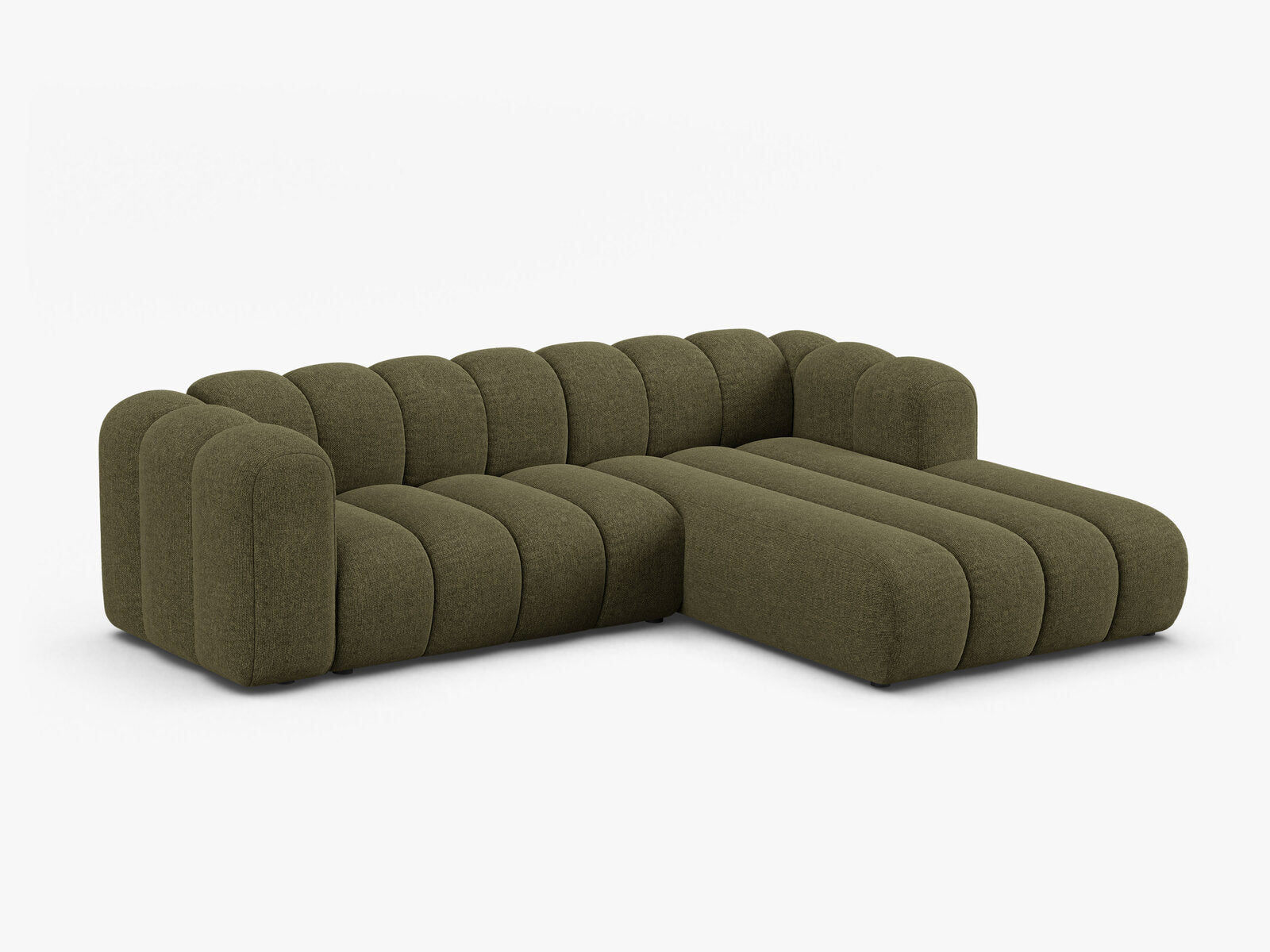 Micadoni Modulares Ecksofa Lupine 4-Sitzer mittelgroß Rechts Chenille Eden Grün