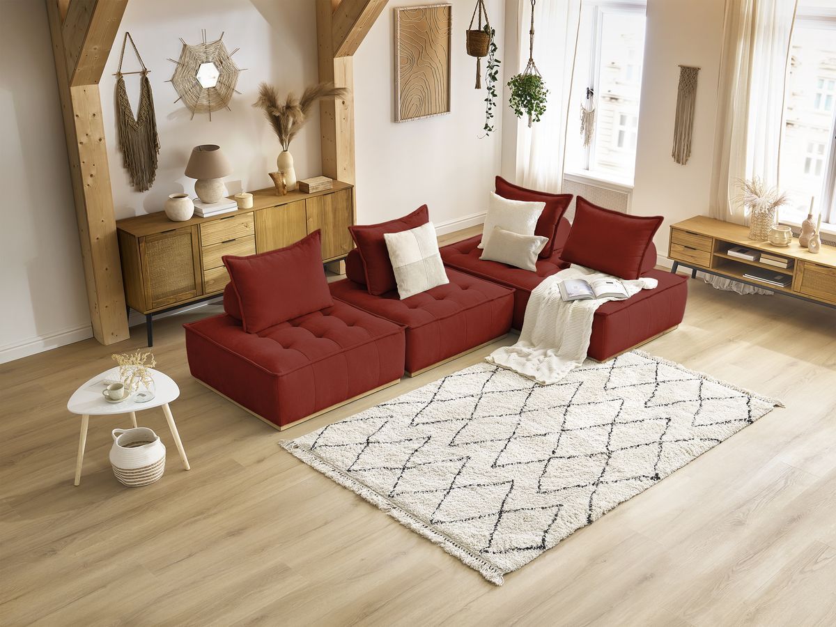 Bobochic Elisa Ecksofa Strukturstoff Orange