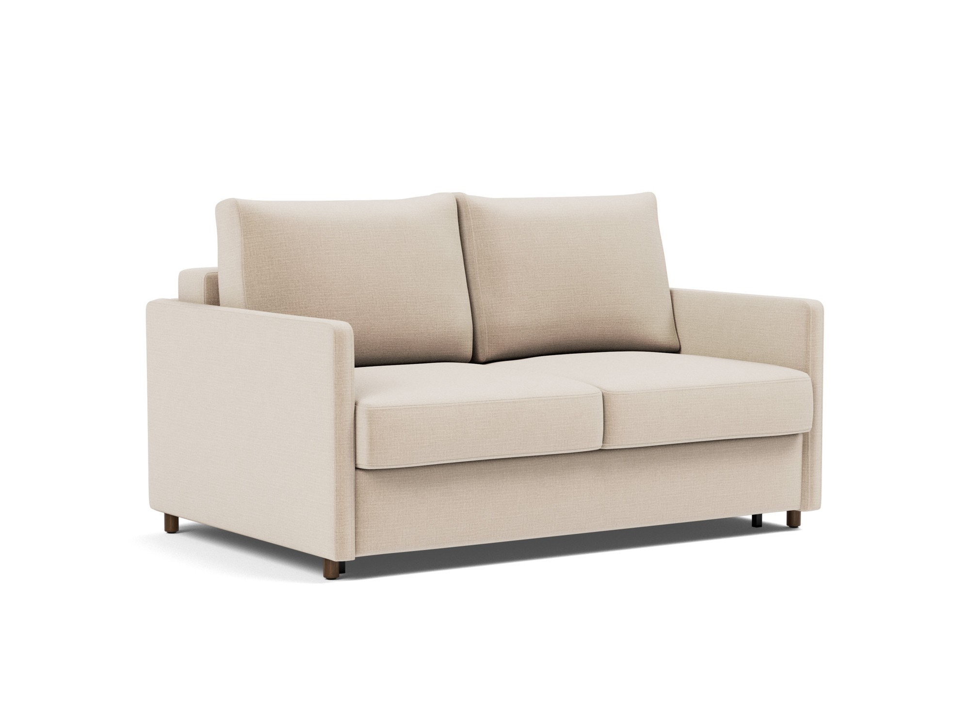 Schlafsofa Neah mit Slim-Armlehnen 140 Chenille Esina 410-Almond-Beige