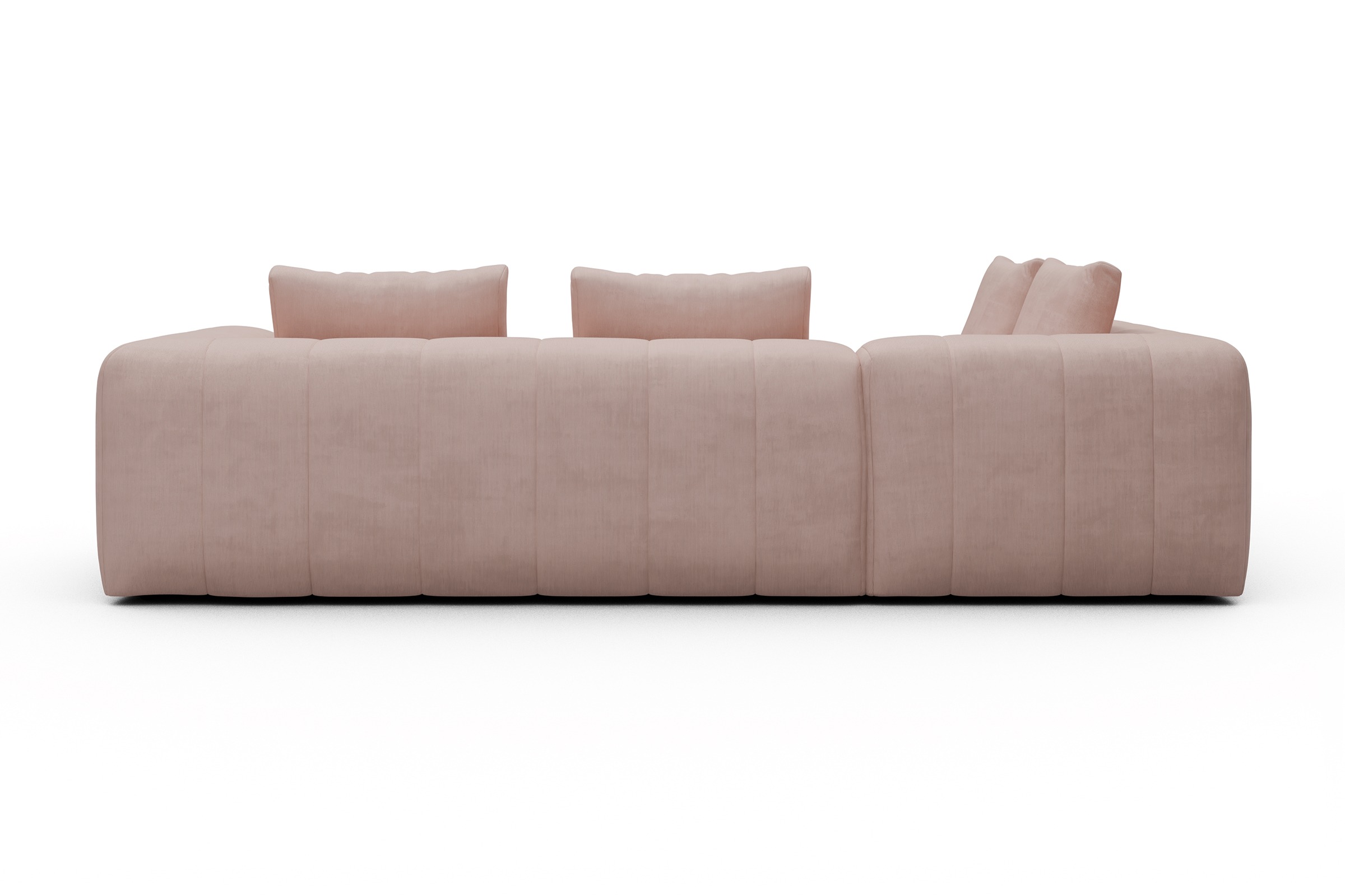 Ecksofa Hugo 2x 2,5-Sitzer Armlehne rechts Cordufine-Blush