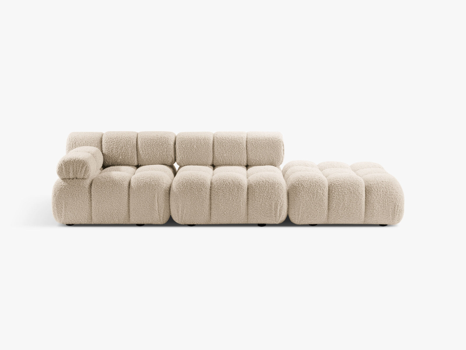 Micadoni Modulares Sofa Bellis 4-Sitzer Rechts Boucle Rolf Helles Beige