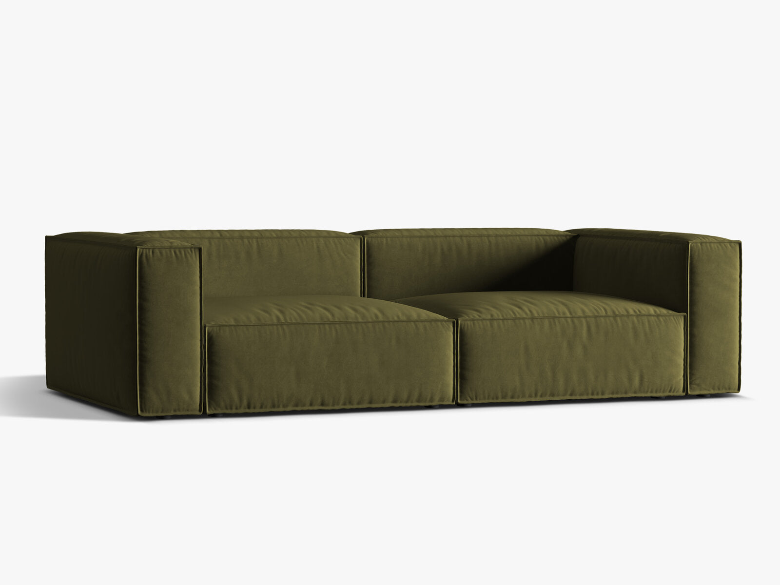 Micadoni Sofa Nuria 5-Sitzer Samt Moßgrün Melange