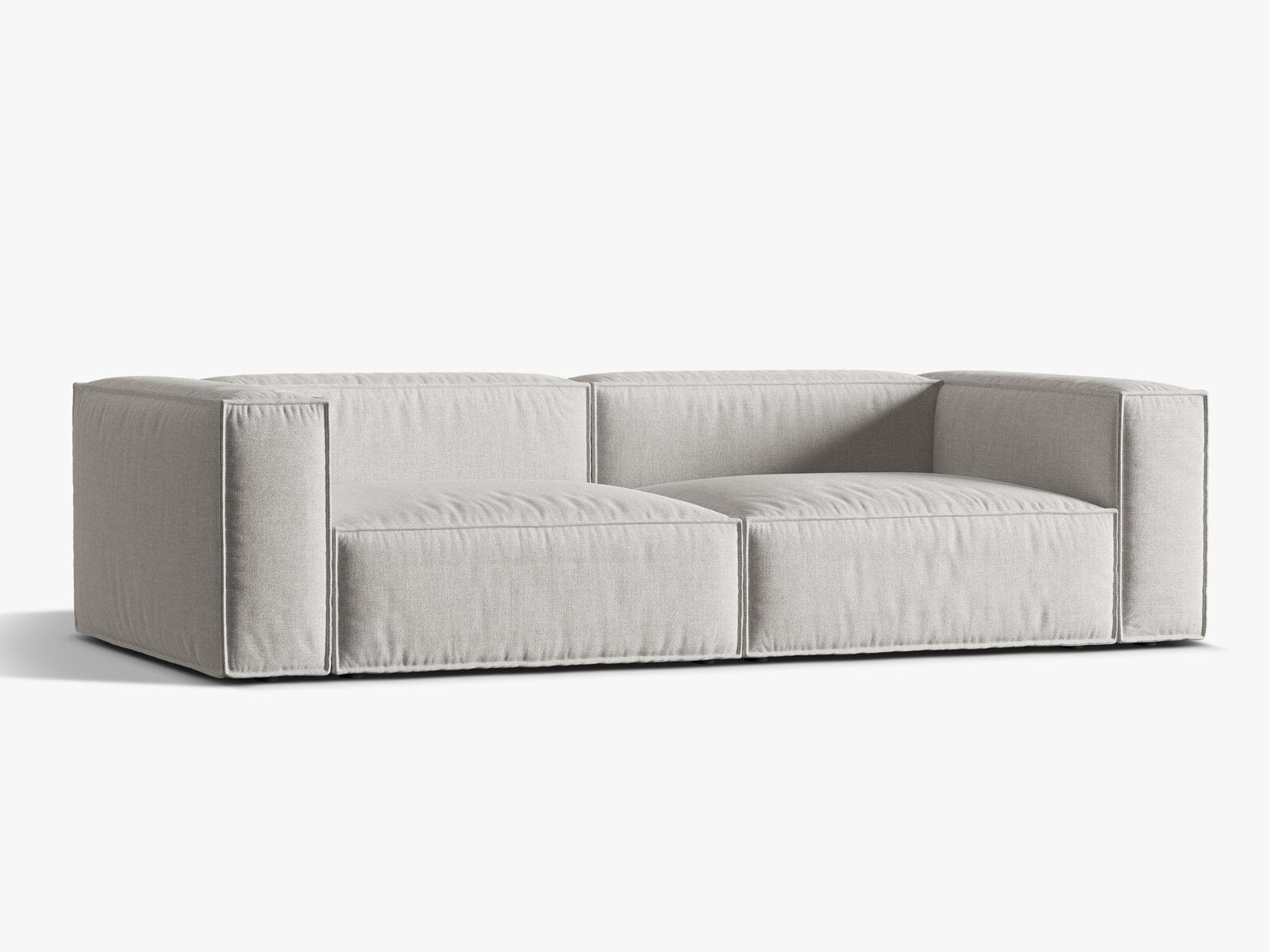 Micadoni Sofa Nuria 5-Sitzer Strukturierter Stoff Hellgrau
