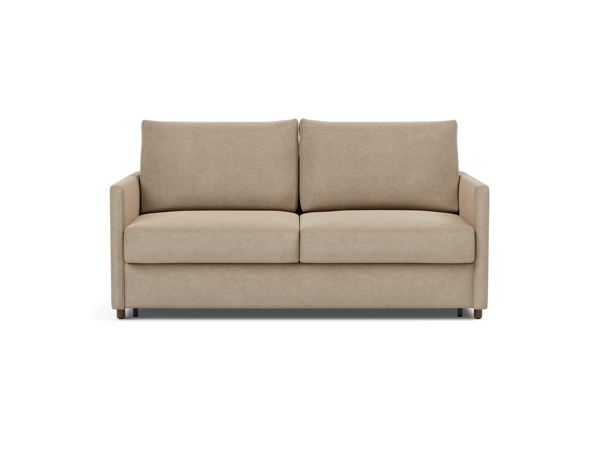 Schlafsofa Neah mit Slim-Armlehnen 160 Flachgewebe Phobos 587-Mocha