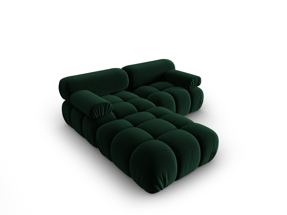 Cosmopolitan Design Modulares Ecksofa Cortina 3-Sitzer Samt Bluvel Flaschengrün