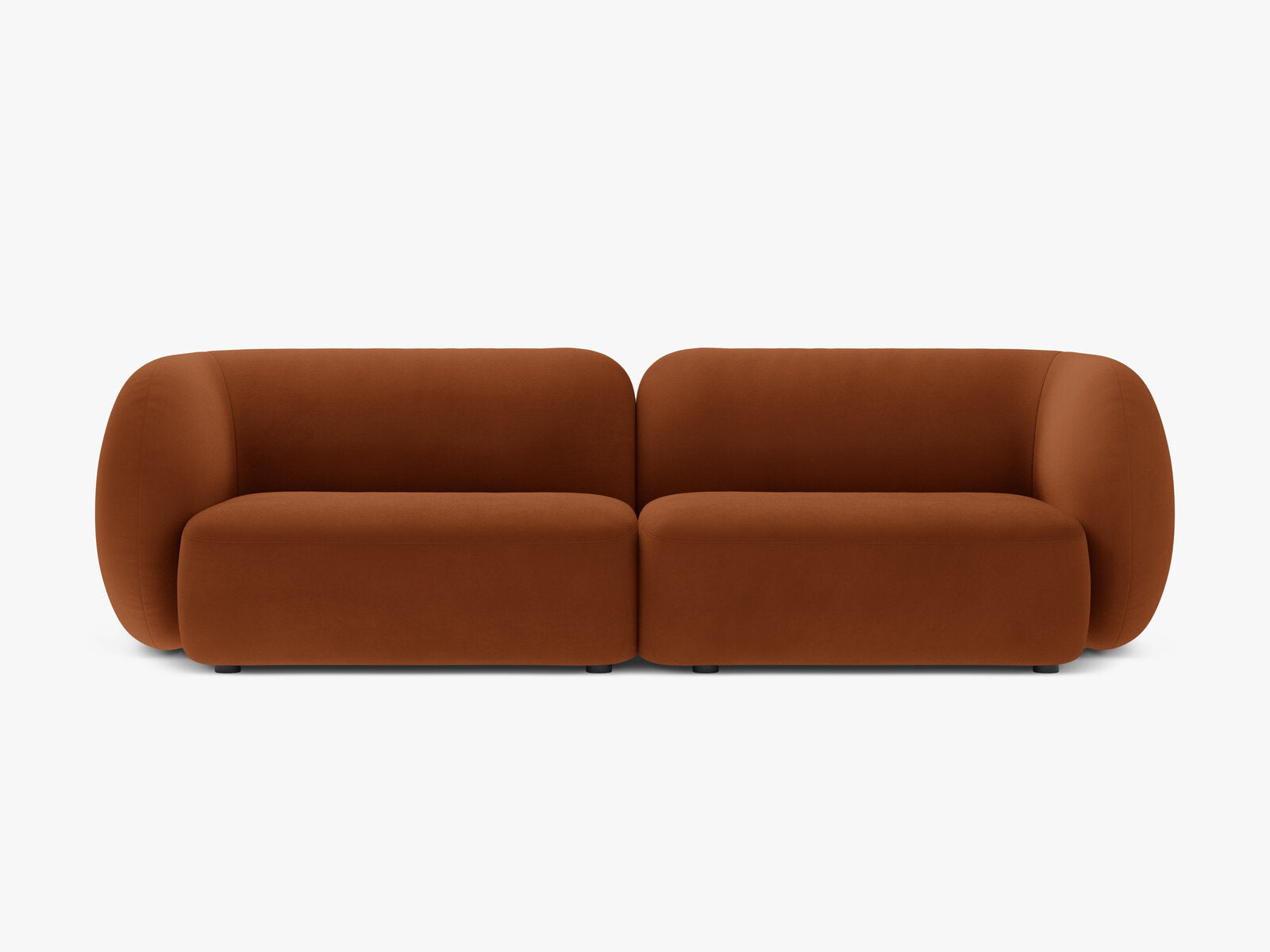 Micadoni Sofa Kate 4-Sitzer Samt Terrakotta