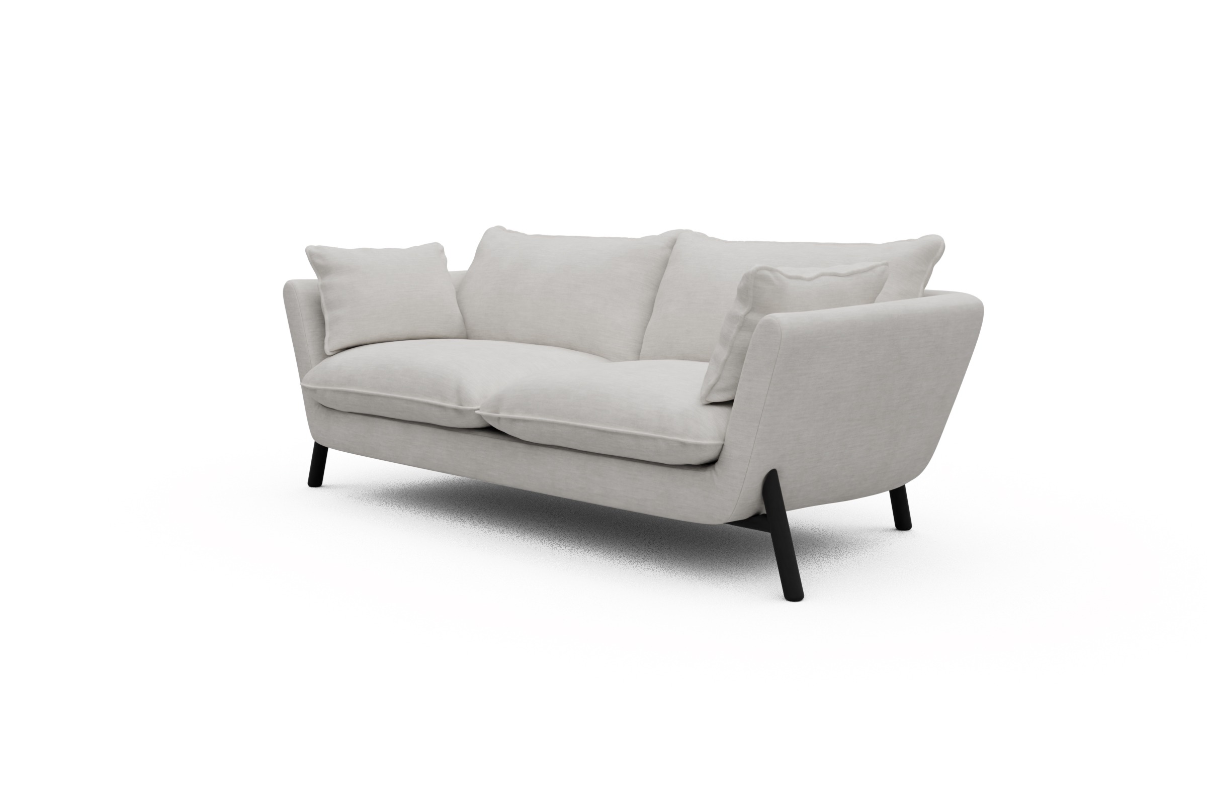 Sofa Emil PREMIUM 2-Sitzer Beinfarbe Eiche Schwarz Vivus-Dusty-Off-White