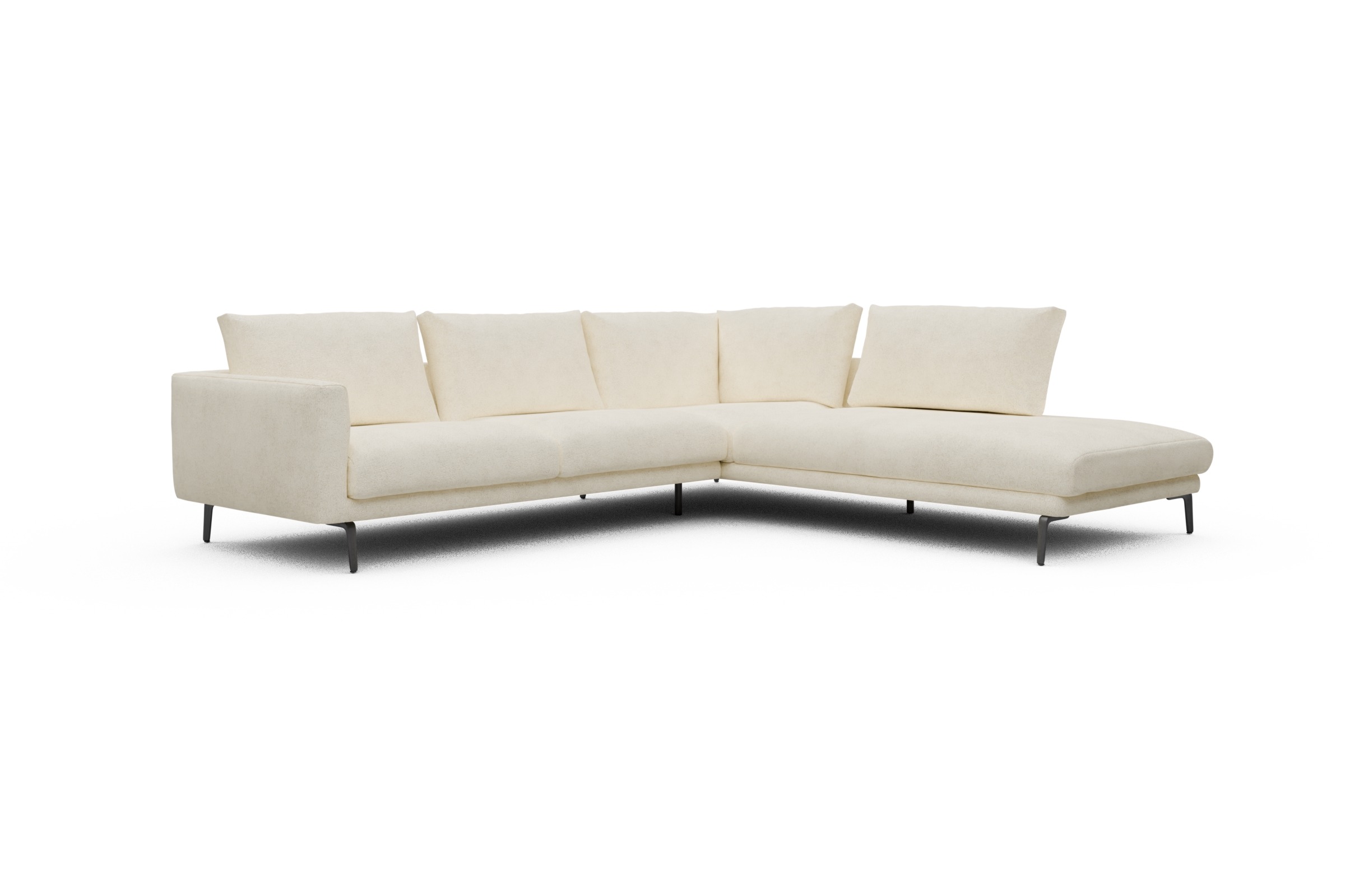 Ecksofa Karl Relax-Ecke rechts mit 2,5-Sitzer Boucle-Off-White
