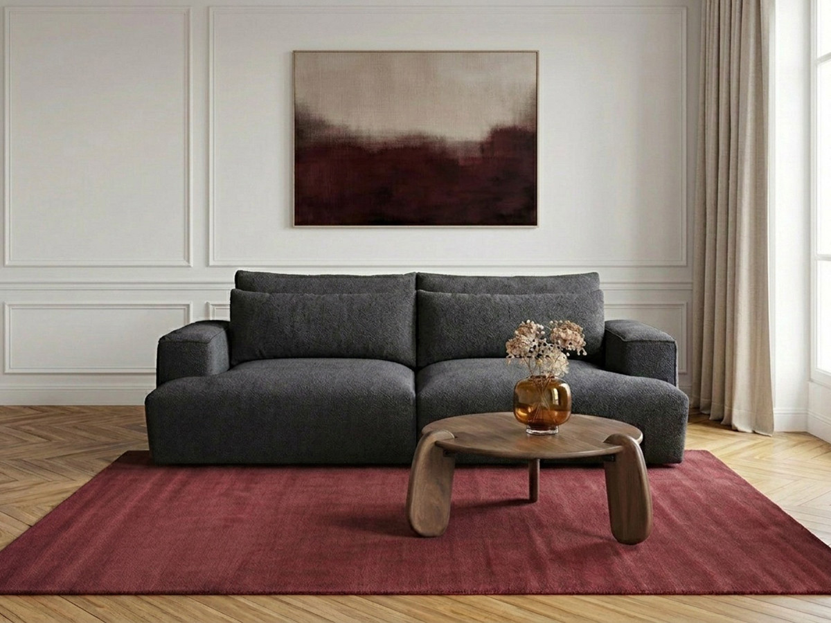 Bobochic Twiny Sofa 3-Sitzer Stoff Dunkelgrau