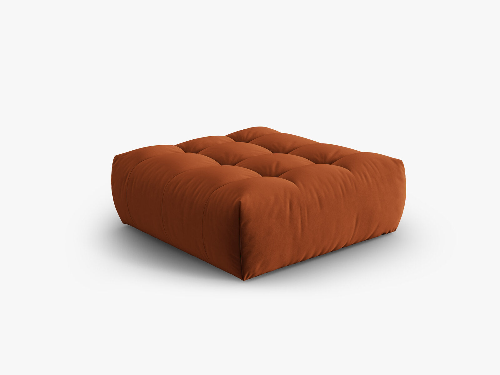 Micadoni Hocker Bloom 1-Sitzer Samt Terrakotta