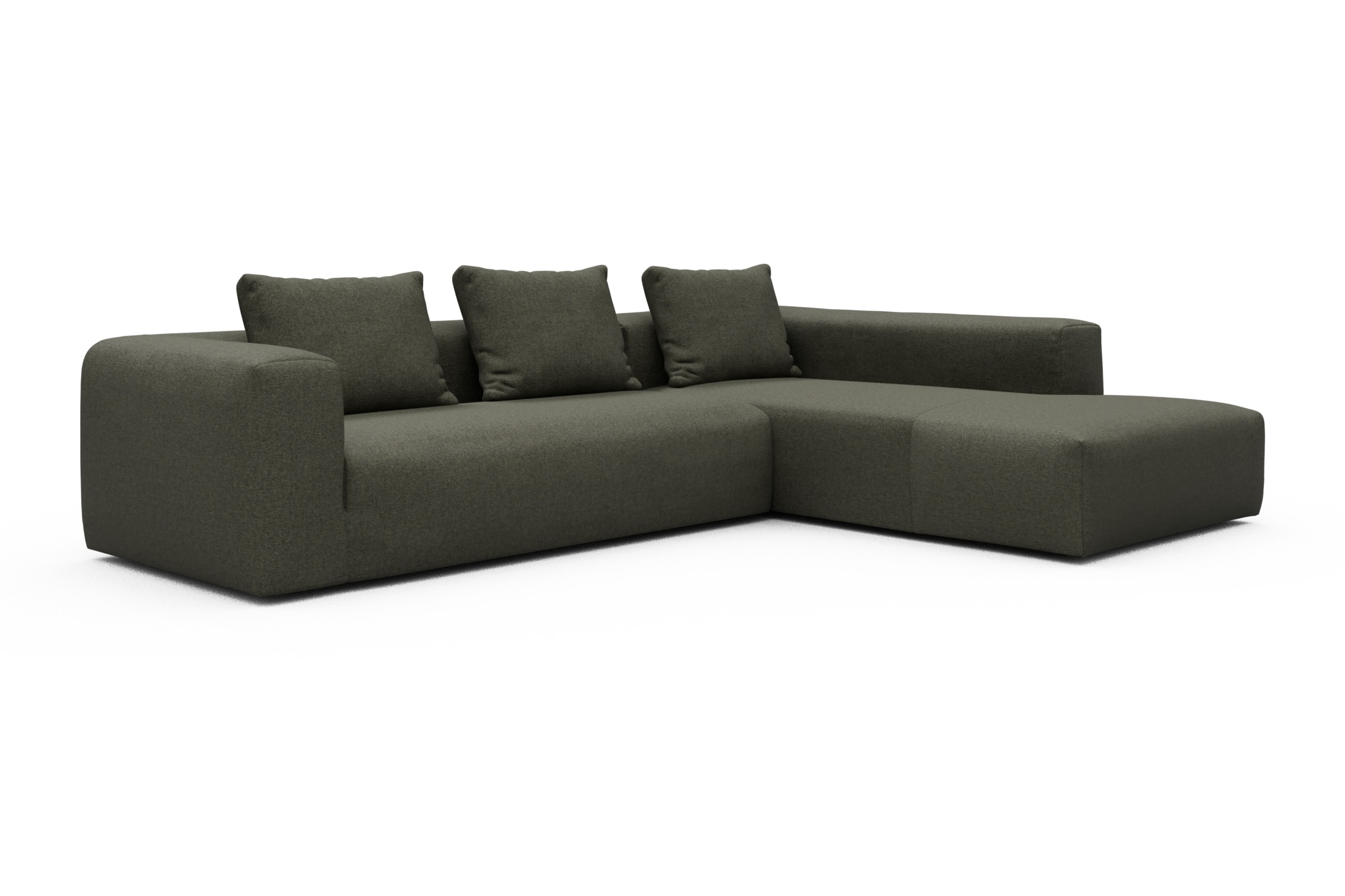 Ecksofa Fred Relax-Ecke rechts mit 2,5-Sitzer Sama-Winter-Moss