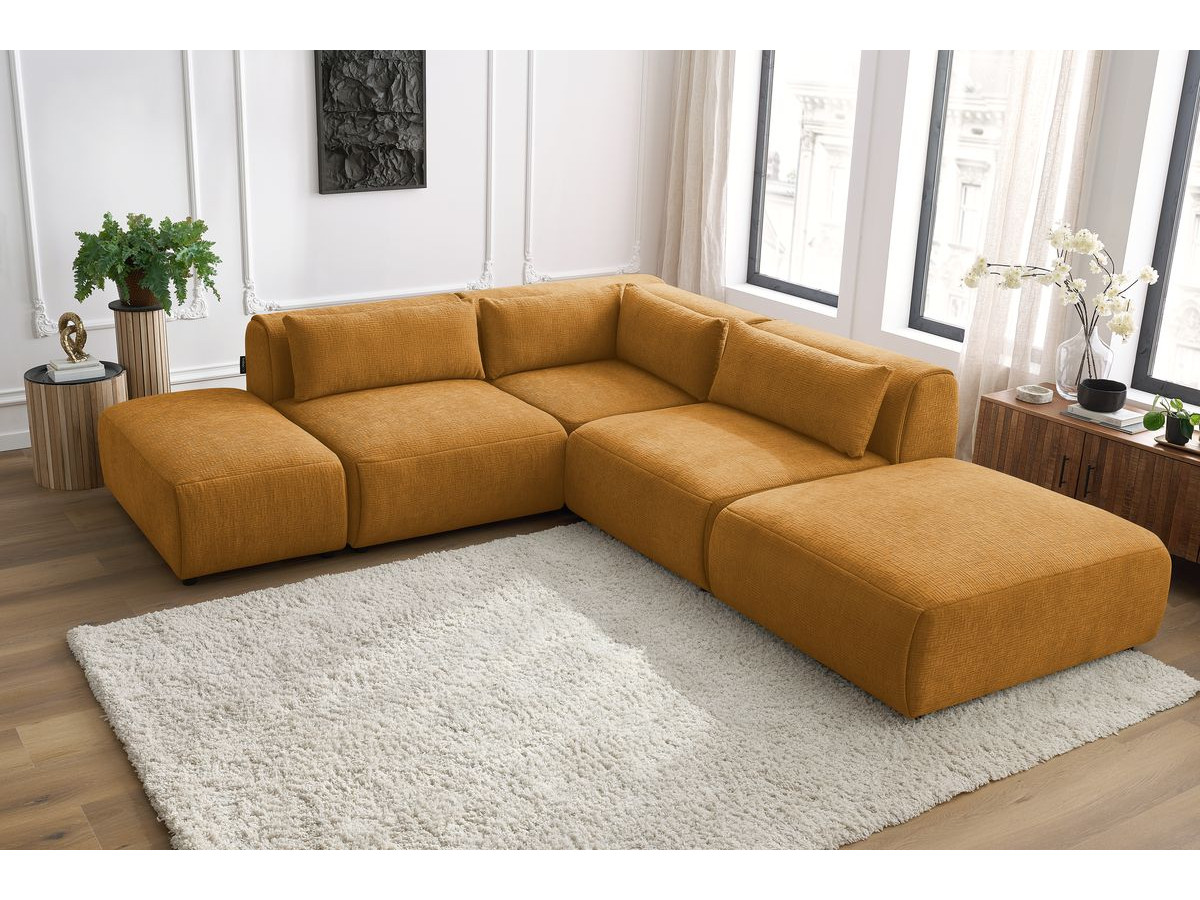 Bobochic Jeanne Ecksofa 271 × 300 cm Strukturstoff Gelb