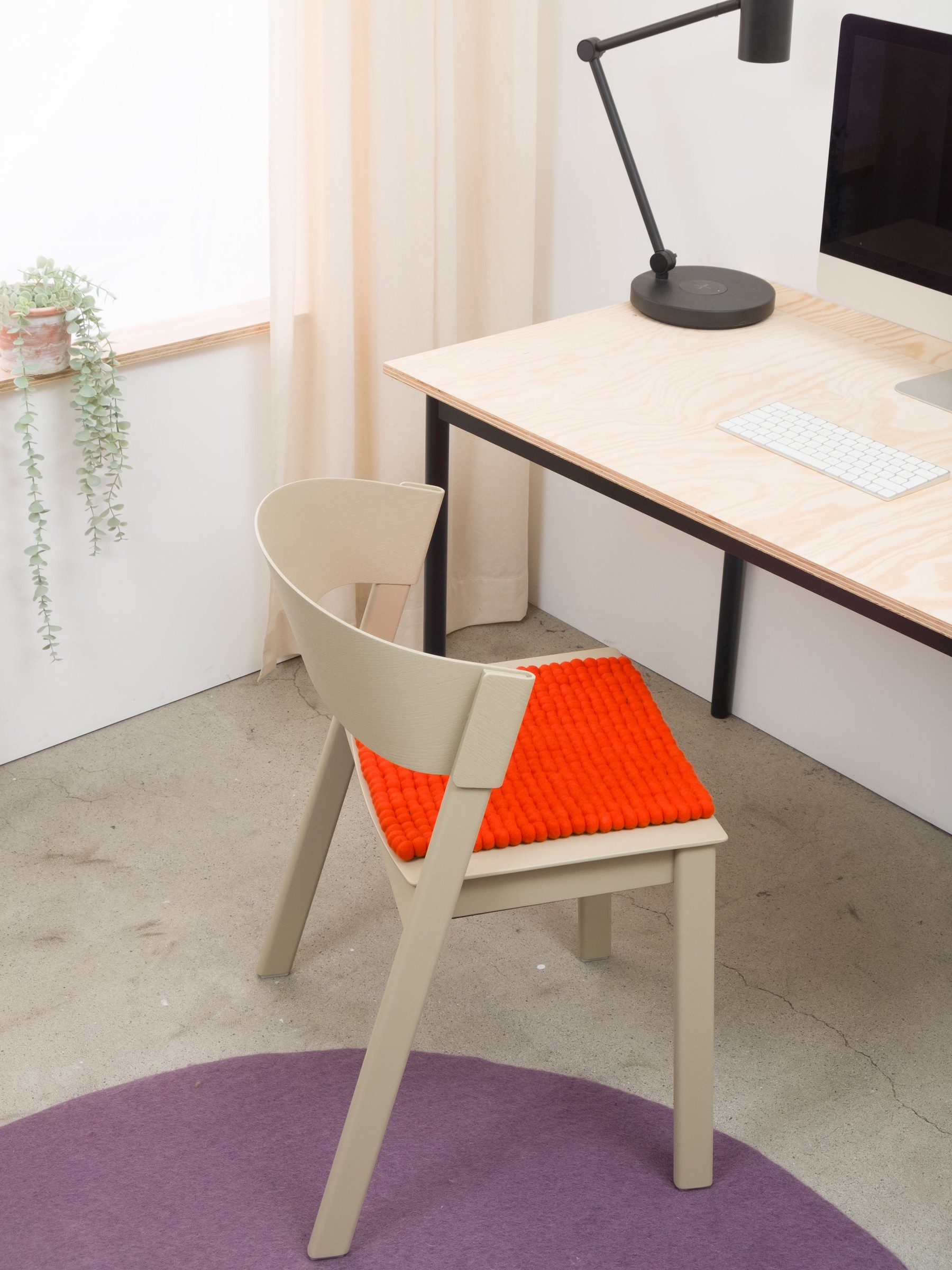 myfelt Mats Filzkugel-Sitzauflage Rotorange 36 x 36 cm
