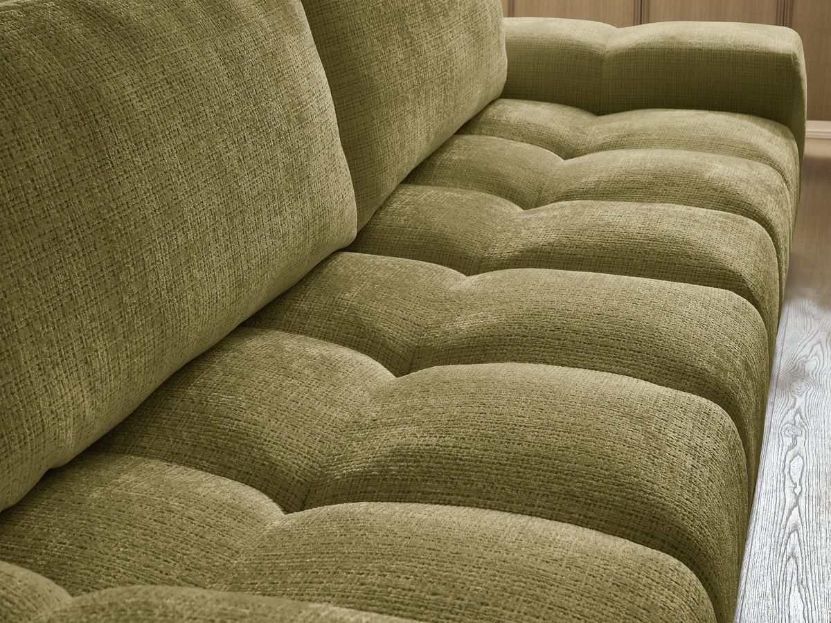 Bobochic Anakin Sofa 3-Sitzer, 2 Kissen Strukturstoff Grün